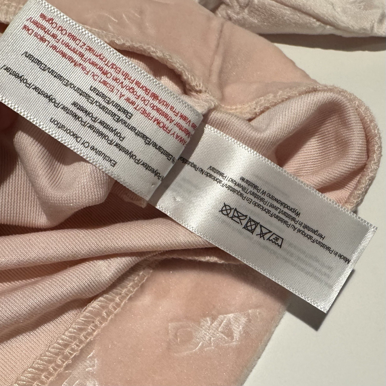 DKNY Pink Velour 6/9 Months Velour Ruffle Sweat Track Suit Logo AOP