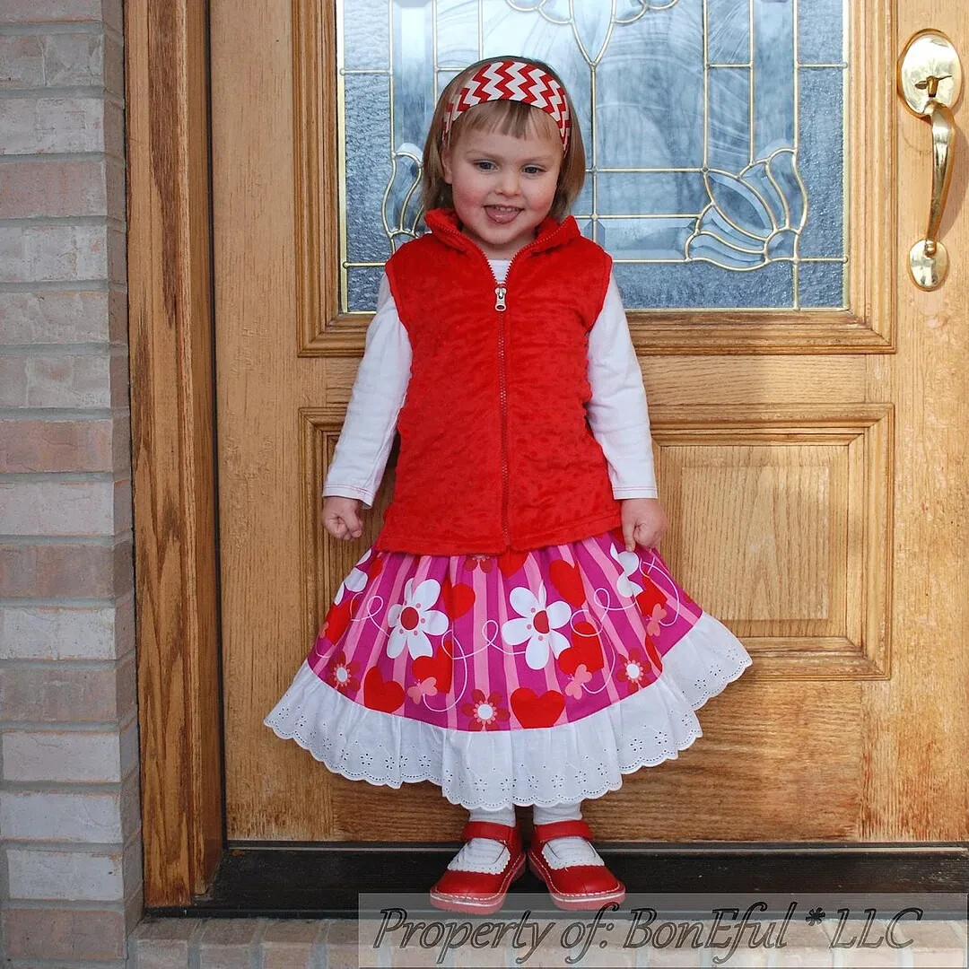 BonEful RTS NEW Boutique Girl 18 24 Month Baby Heart Twirl Skirt Top Vest Outfit