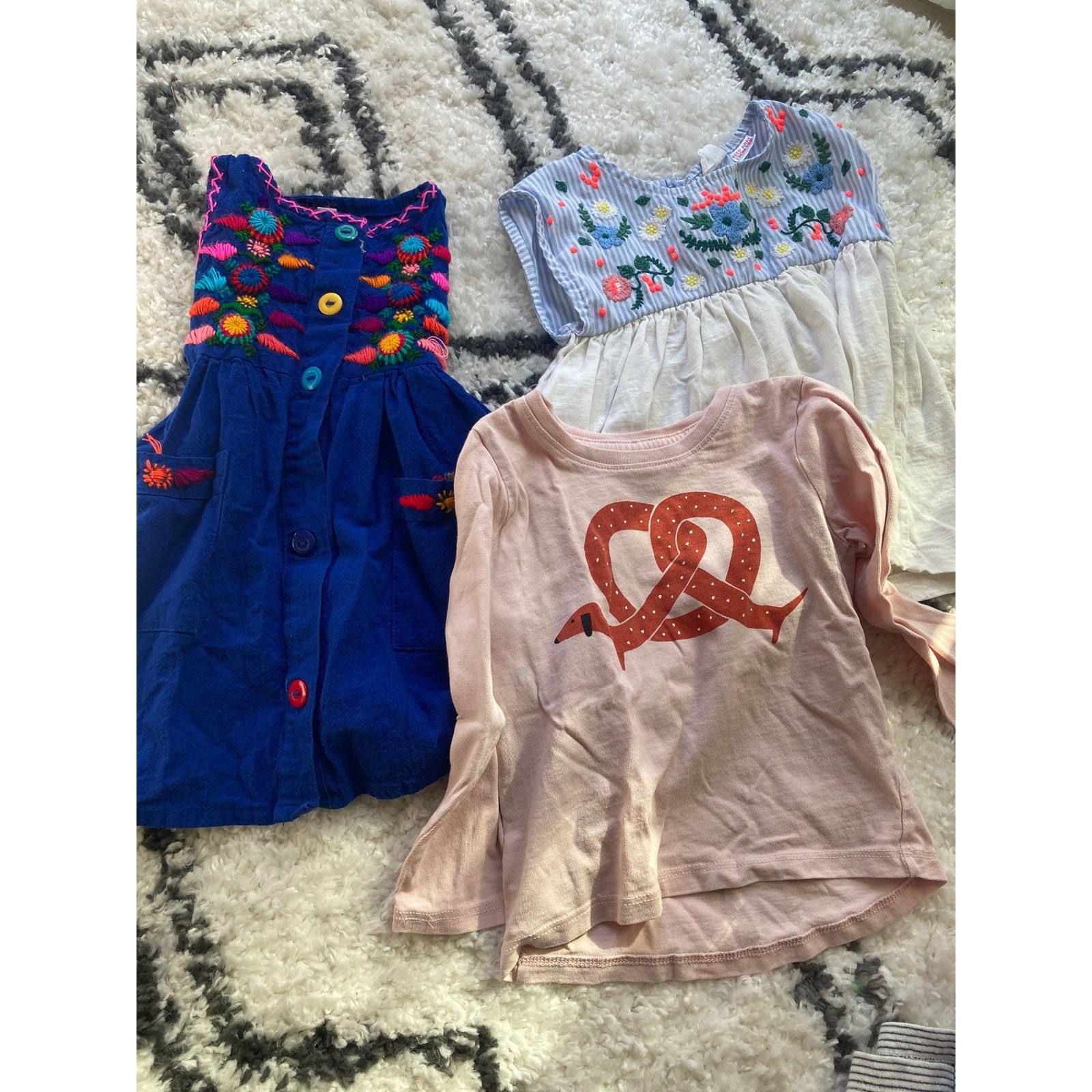 Girls Clothing Lot 9 Pieces Sz 18mo- 3 years Stella Zara OshKosh Tea Blouse Ts