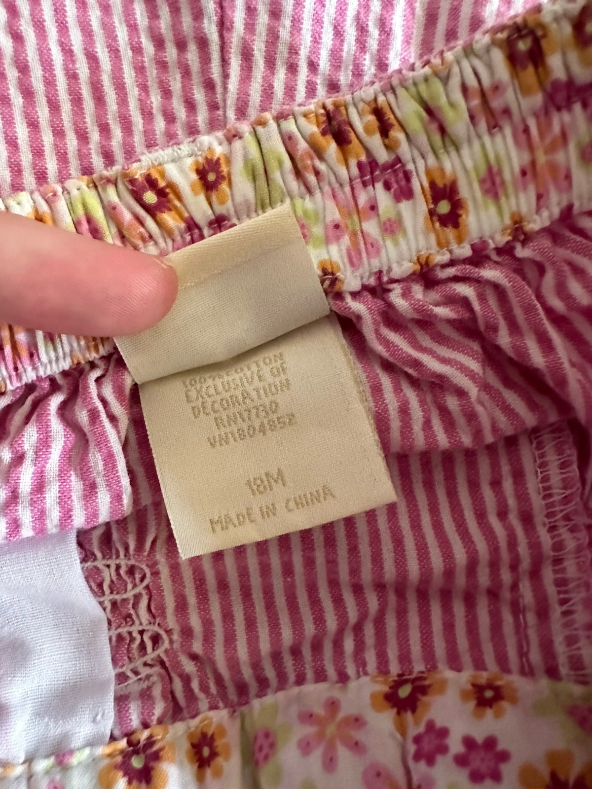 Vtg Winnie The Pooh Pink 100% Cotton Seer Sucker Bubble Bow Shorts Girls 18m
