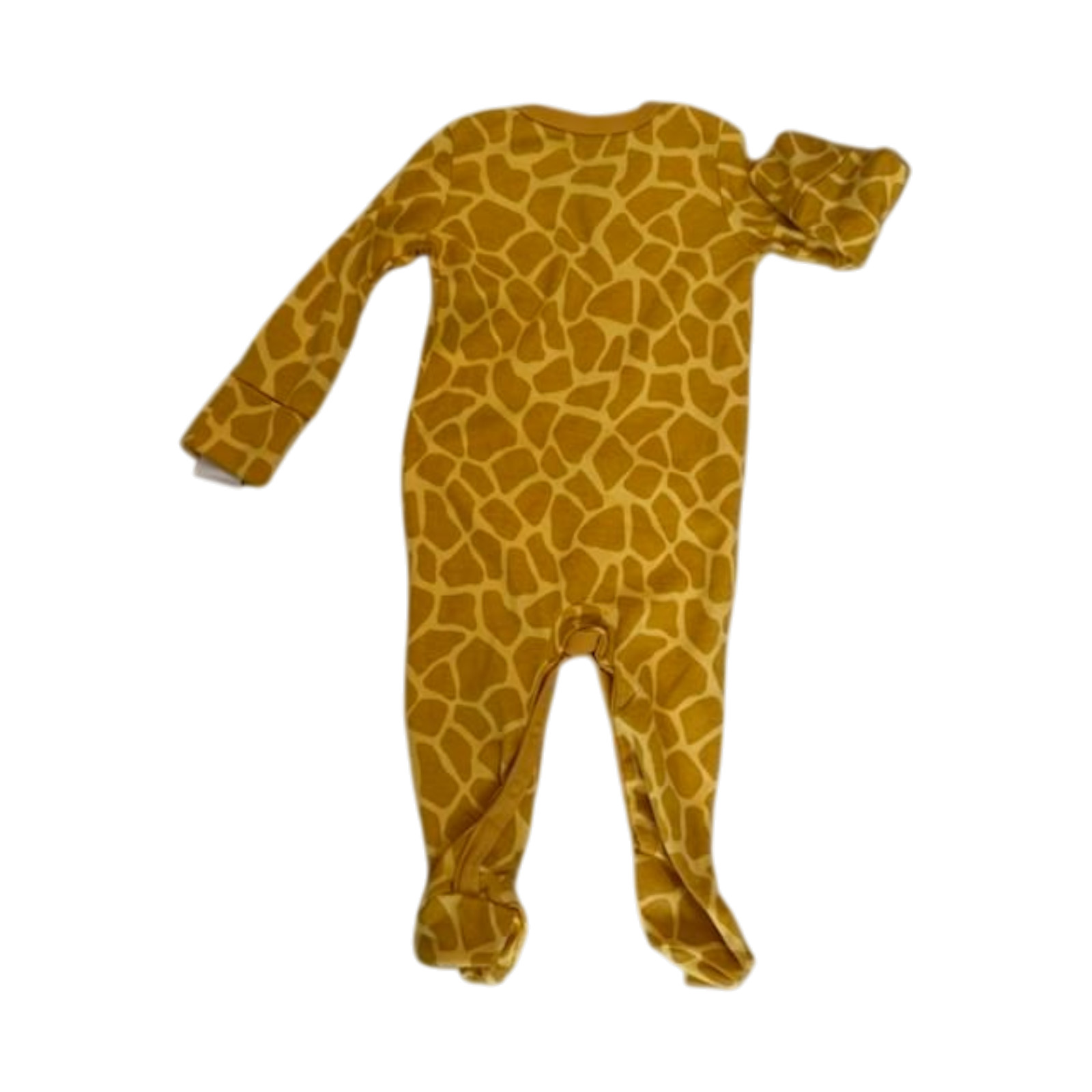 Baby Footed Sleeper Giraffe Print Turn Back Mittens Infant One Piece 6 -9 Months