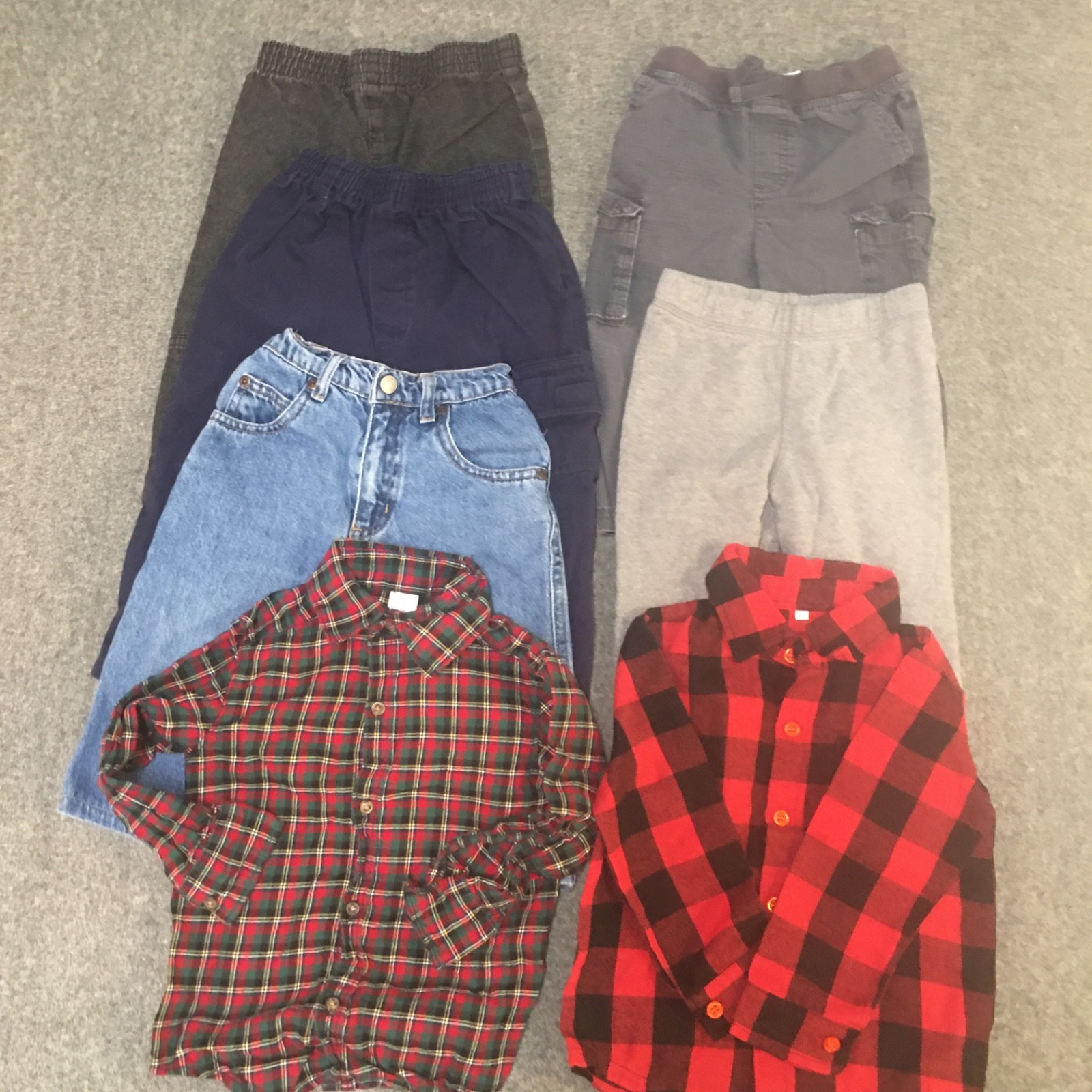 Baby Boy 24 Months 2T Clothing Lot 7x Pieces Bulk Winter Flannel Cargo Plaid