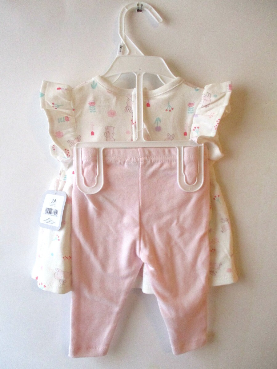Rene Rofe Baby – Girls Two Piece Dress Outfit – Pink Bunny 3 – 6 months – NWT