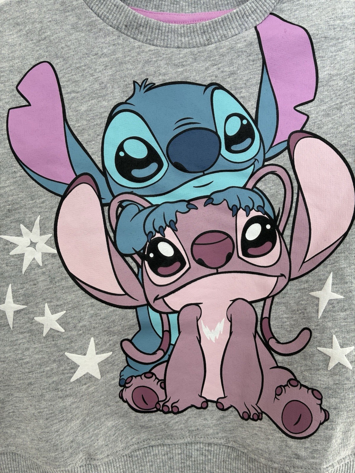 Disney Stitch Baby Girls 2-Piece Cozy Sweatshirt Legging Set Lt Heather Gray 12M