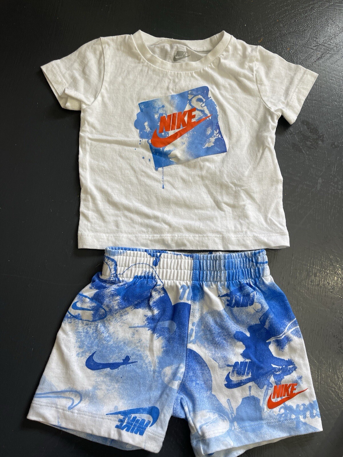 Nike 12 Months Short Set Blue Logo NWOT