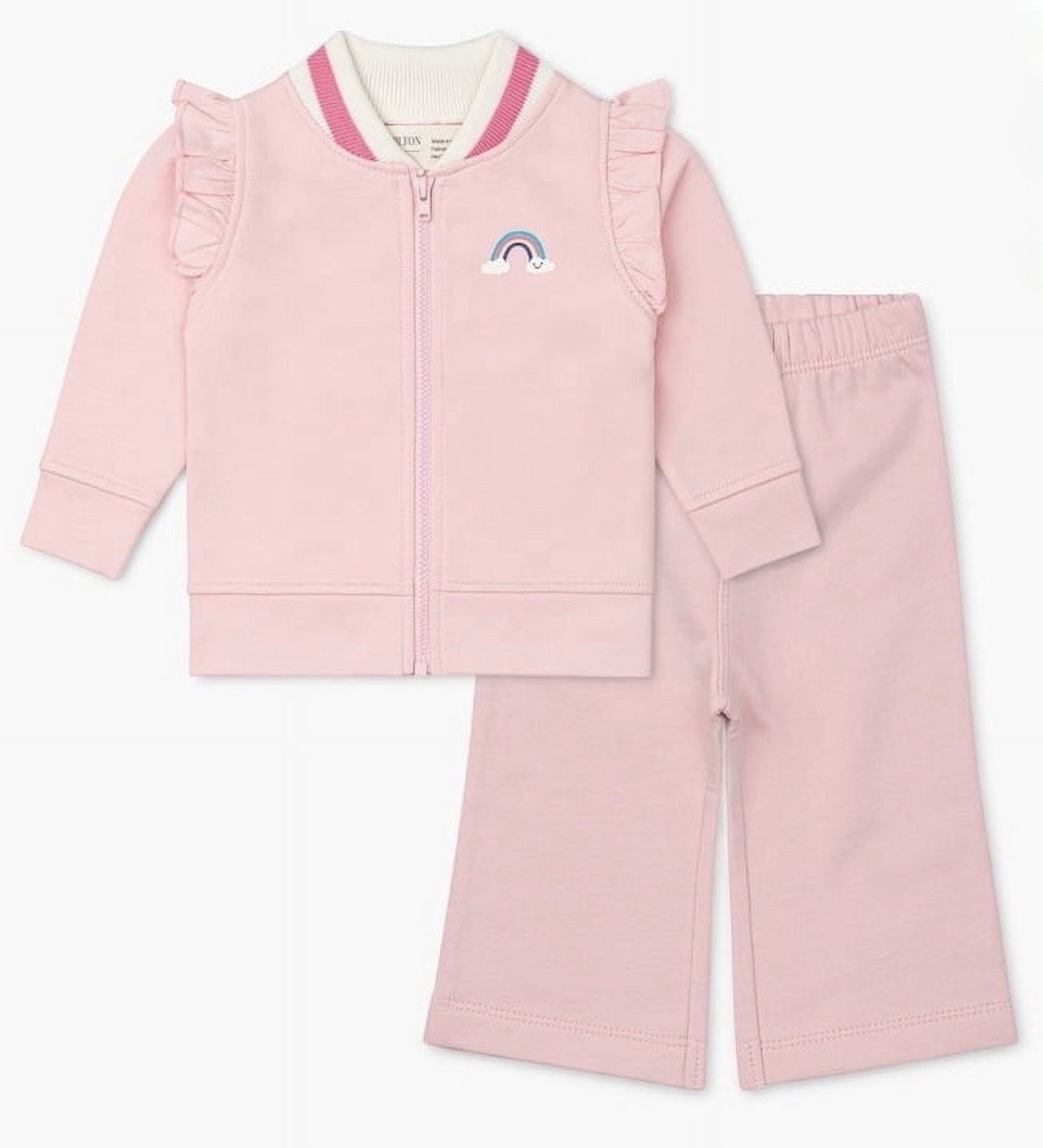 New Paris Hilton x Monica + Andy Orga Cotton Riffle Sleeve 2piece Set Baby 5T