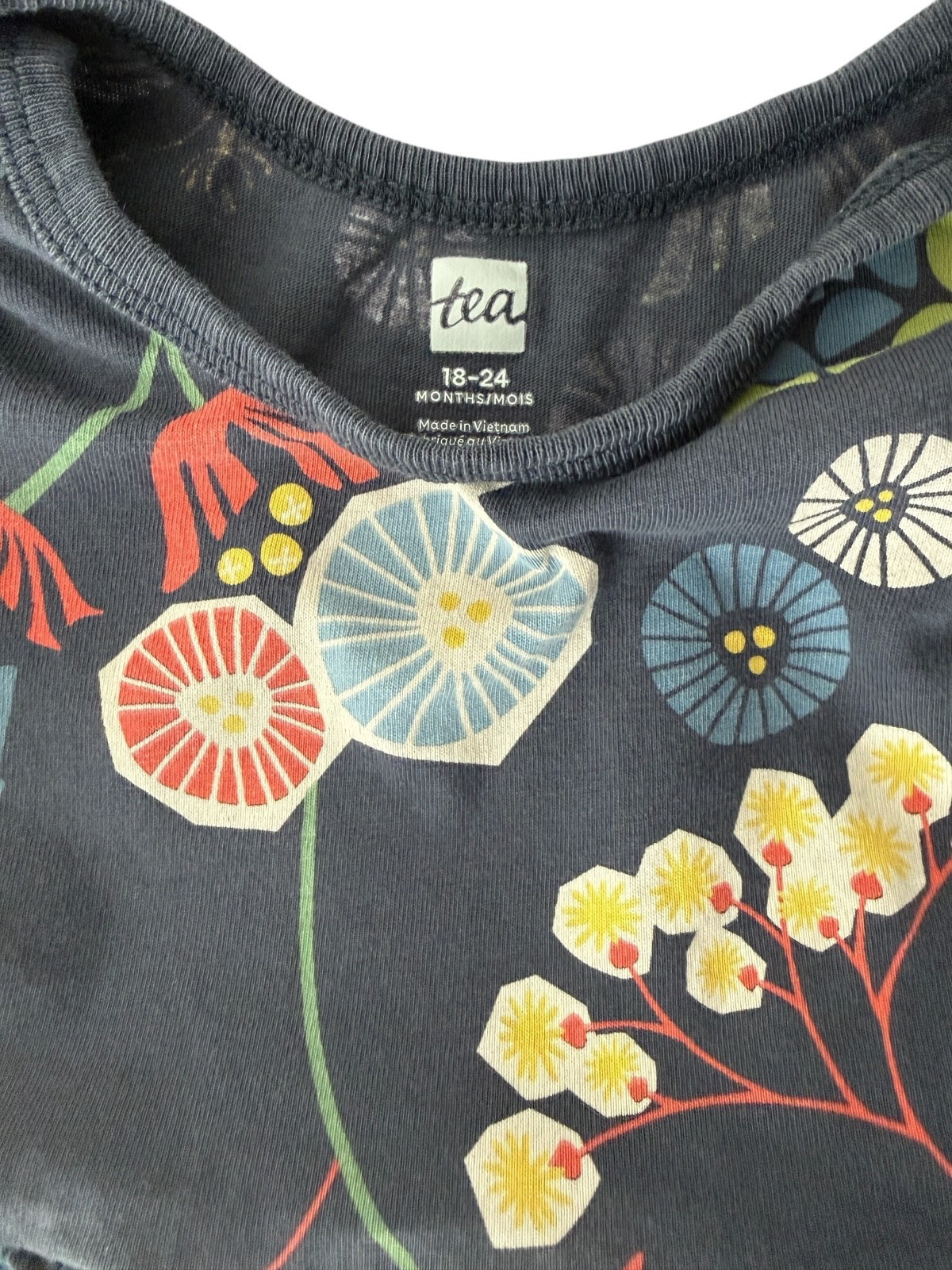 Tea Collection One Piece, 18-24 mths, Navy Print, Excellent Condition