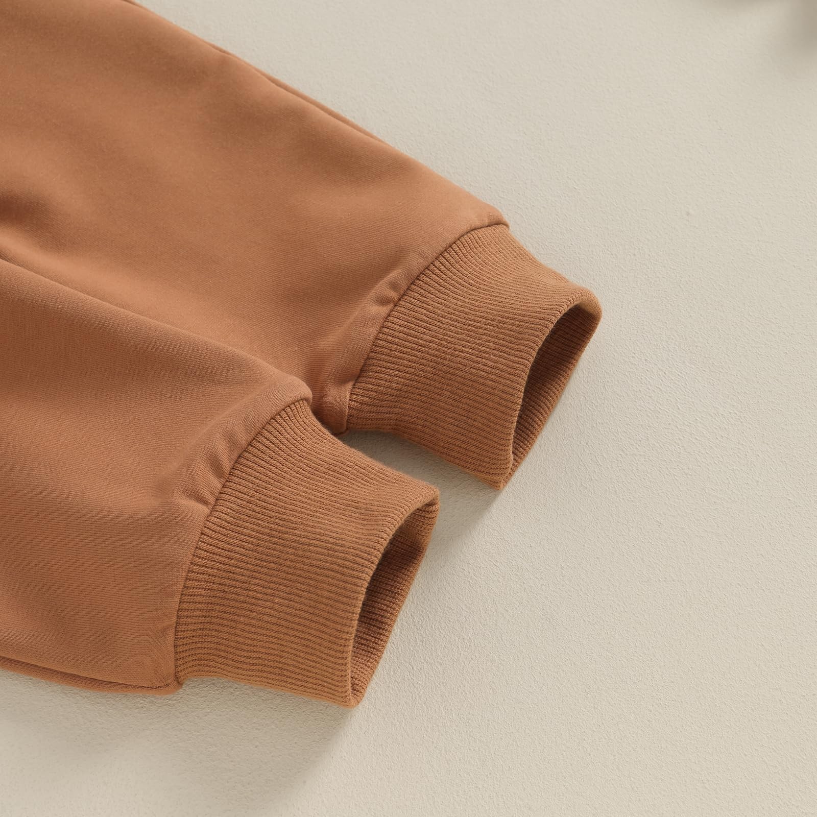 Toddler Baby Boy Clothes Solid Color Long Sleeve 6-12 Months, Beige & Khaki