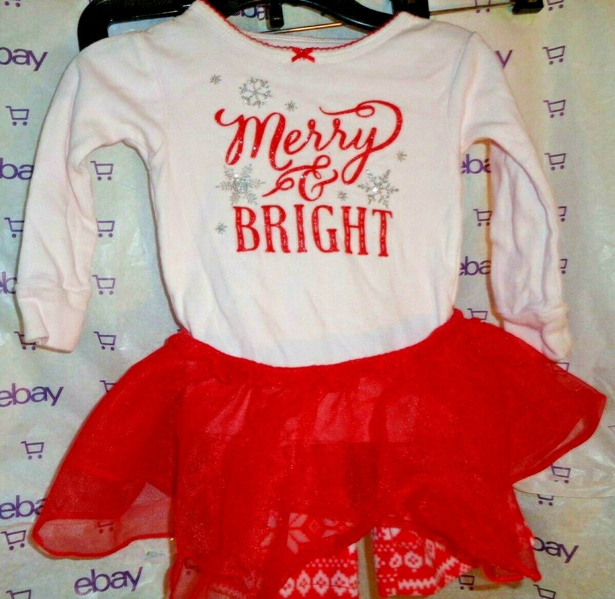 Holiday Carter’s 4 PIECE 18M Baby top & 2 pants with net skirt