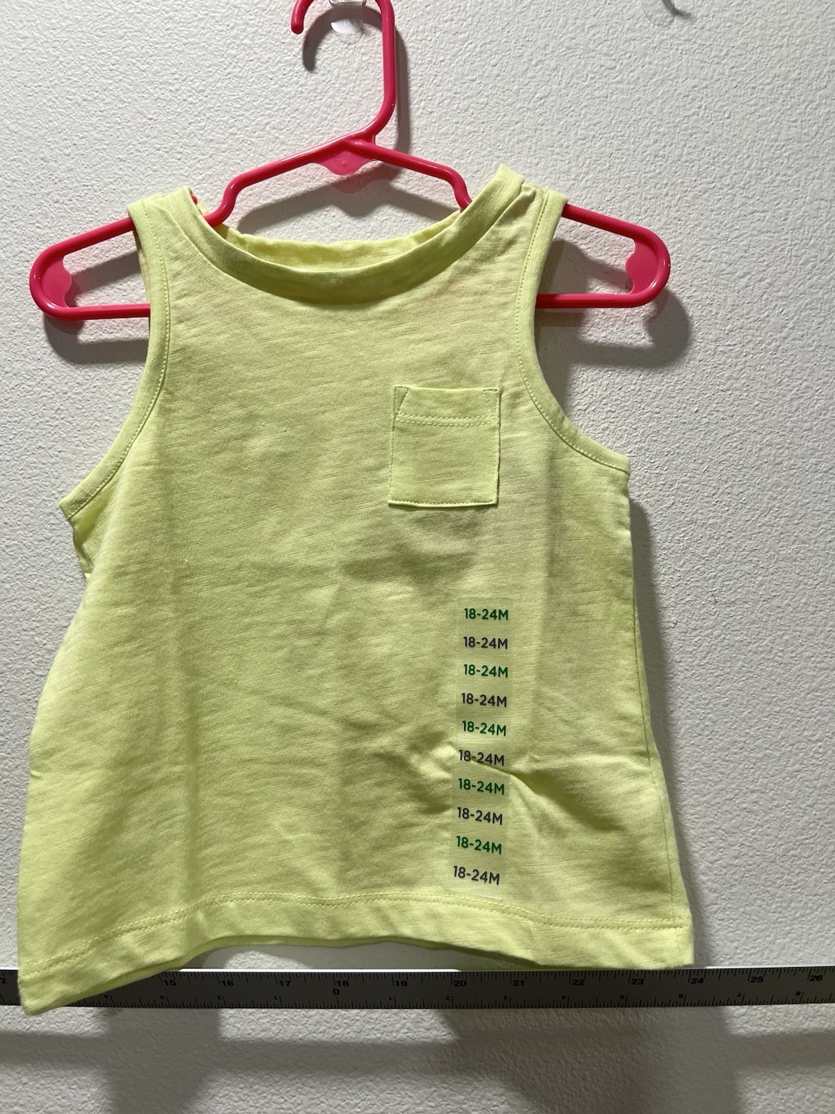 Lot Of 3 NWT Baby Girls 18-24 Months DIP Tank Tops Yellow Lime Pocket Summer NEW