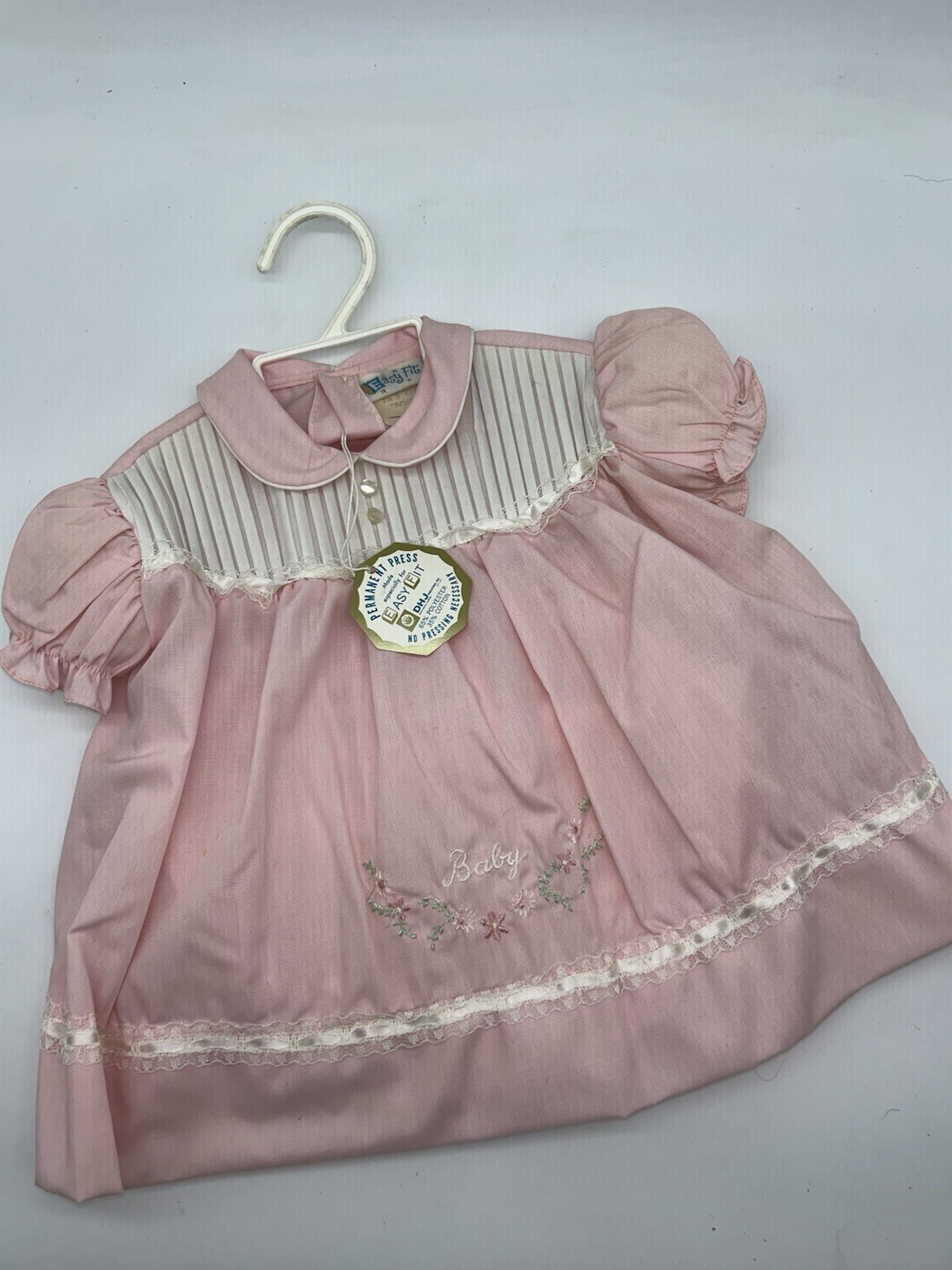 NWT Vintage 1970’s Baby Girl Size 9 Months Outfit Pink Floral Dress Bloomers 1E