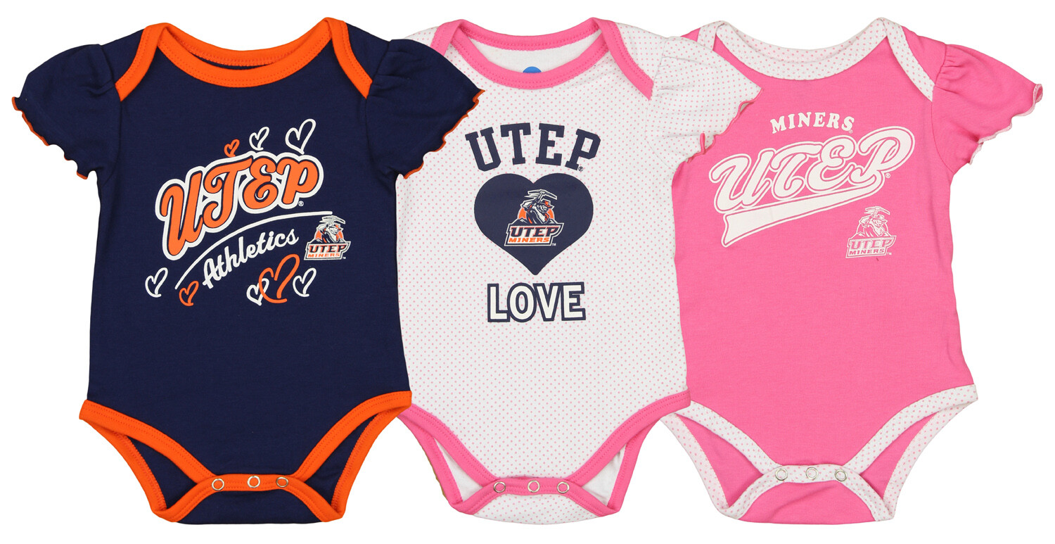 Outerstuff NCAA Infant Girls UTEP Miners 3 Piece Bodysuit Set