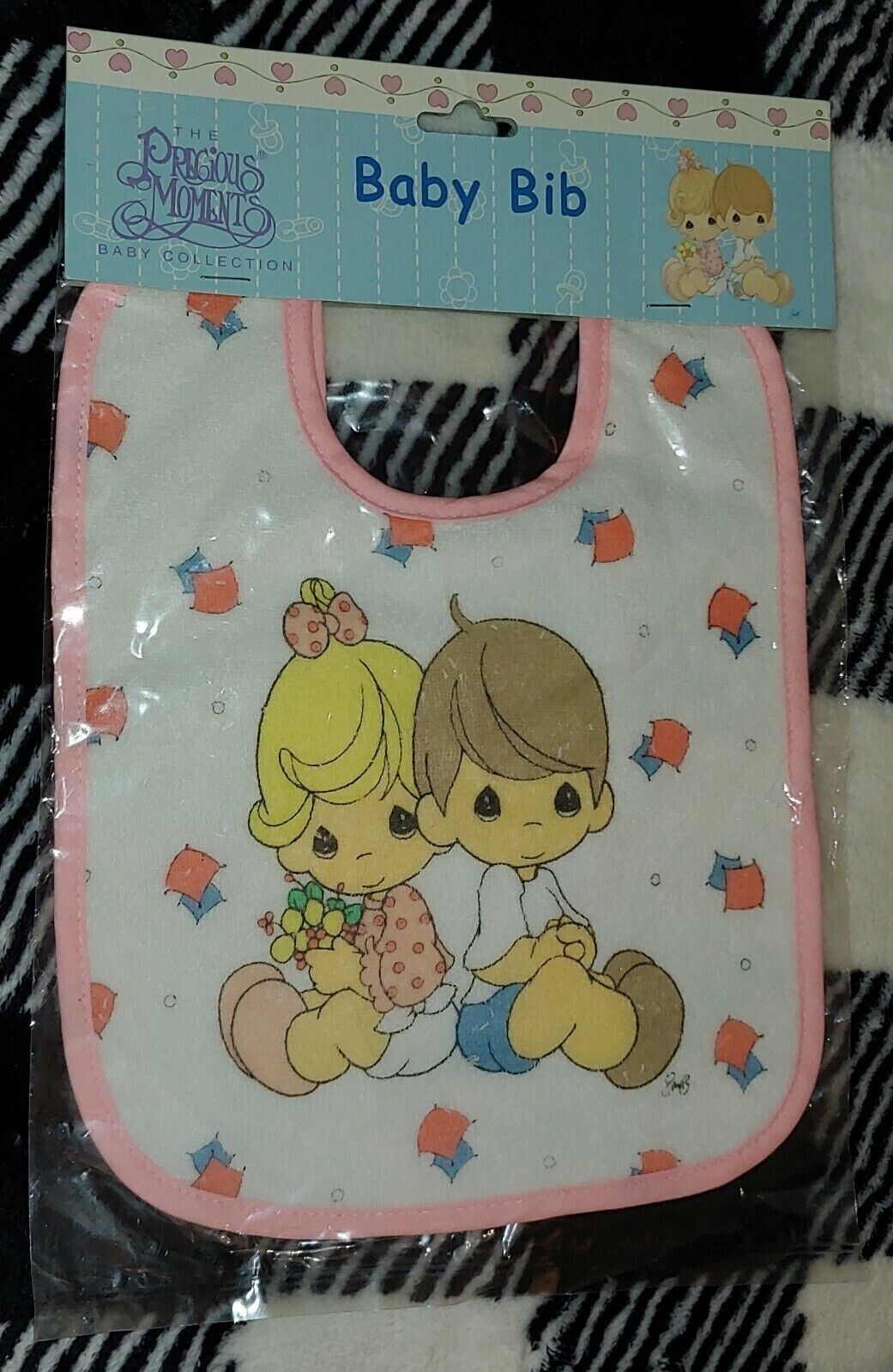 Baby Girl Size 0-3 Months Bib Booties Burp Cloth Cap & Mittens Precious Moments