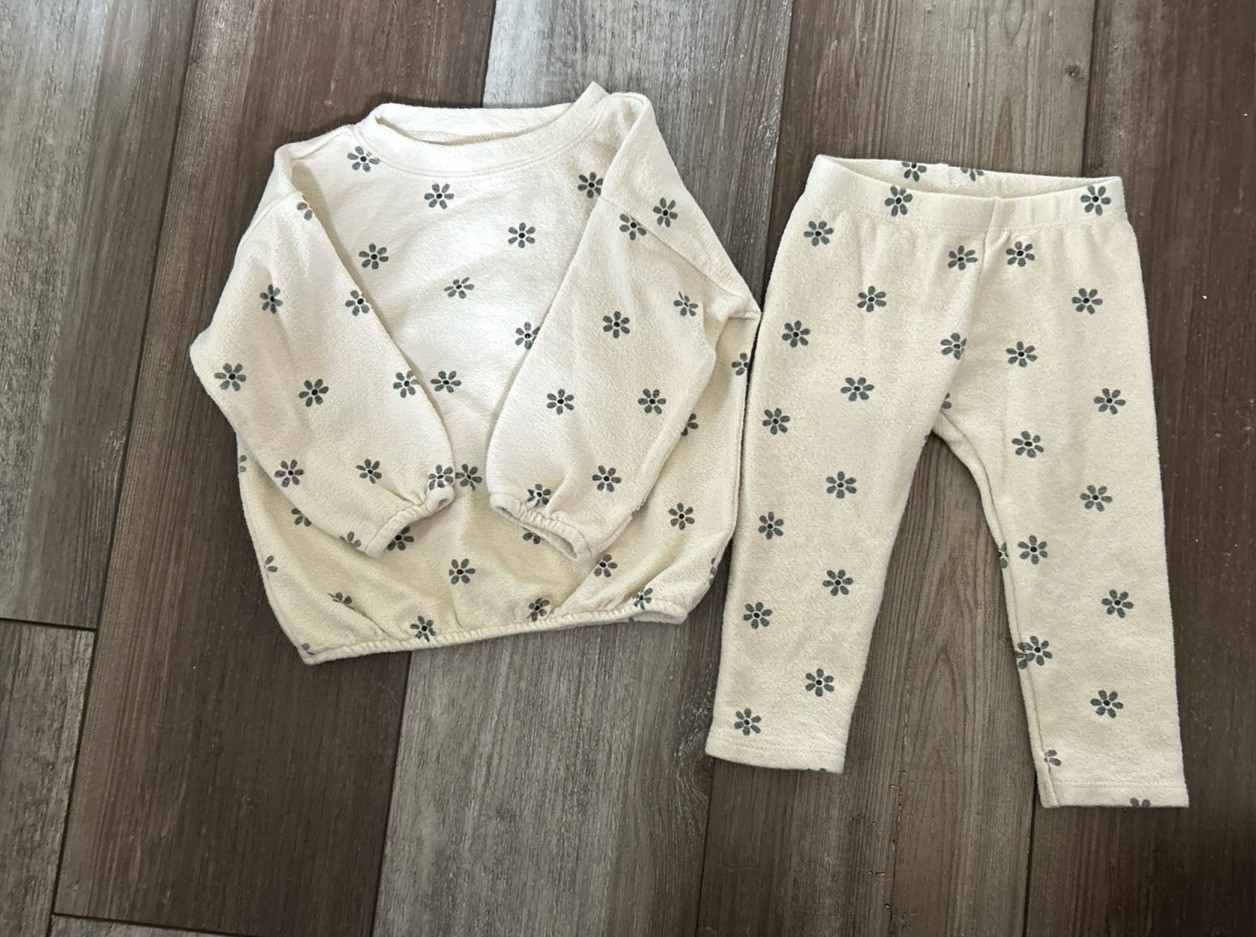 Rylee + Cru Cotton Textured 6-12 Months Outfit Set Top Pants