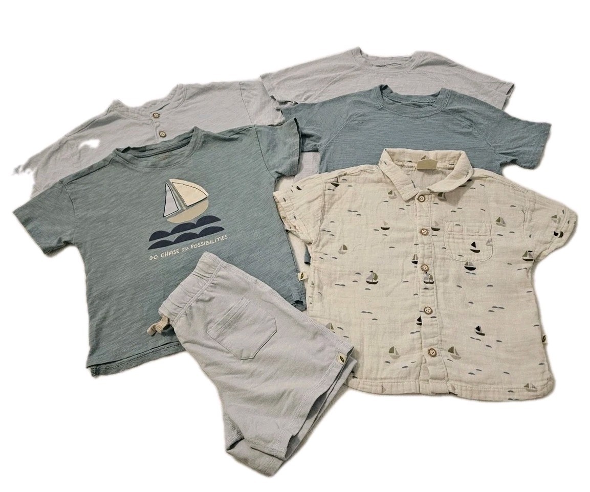 Easy Peasy Toddler Boy Sz 4, Six Piece Lot. Shorts 100% Organic Cotton