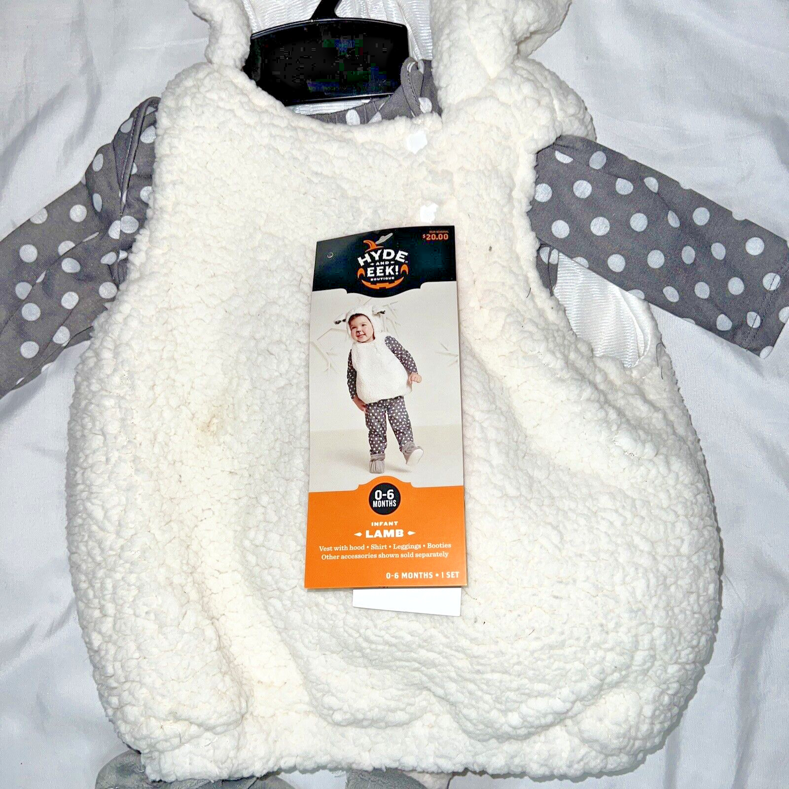 NWT Infant Baby Lamb Sheep Halloween Costume 0-6 mo Hoodie Leggings Soft Warm