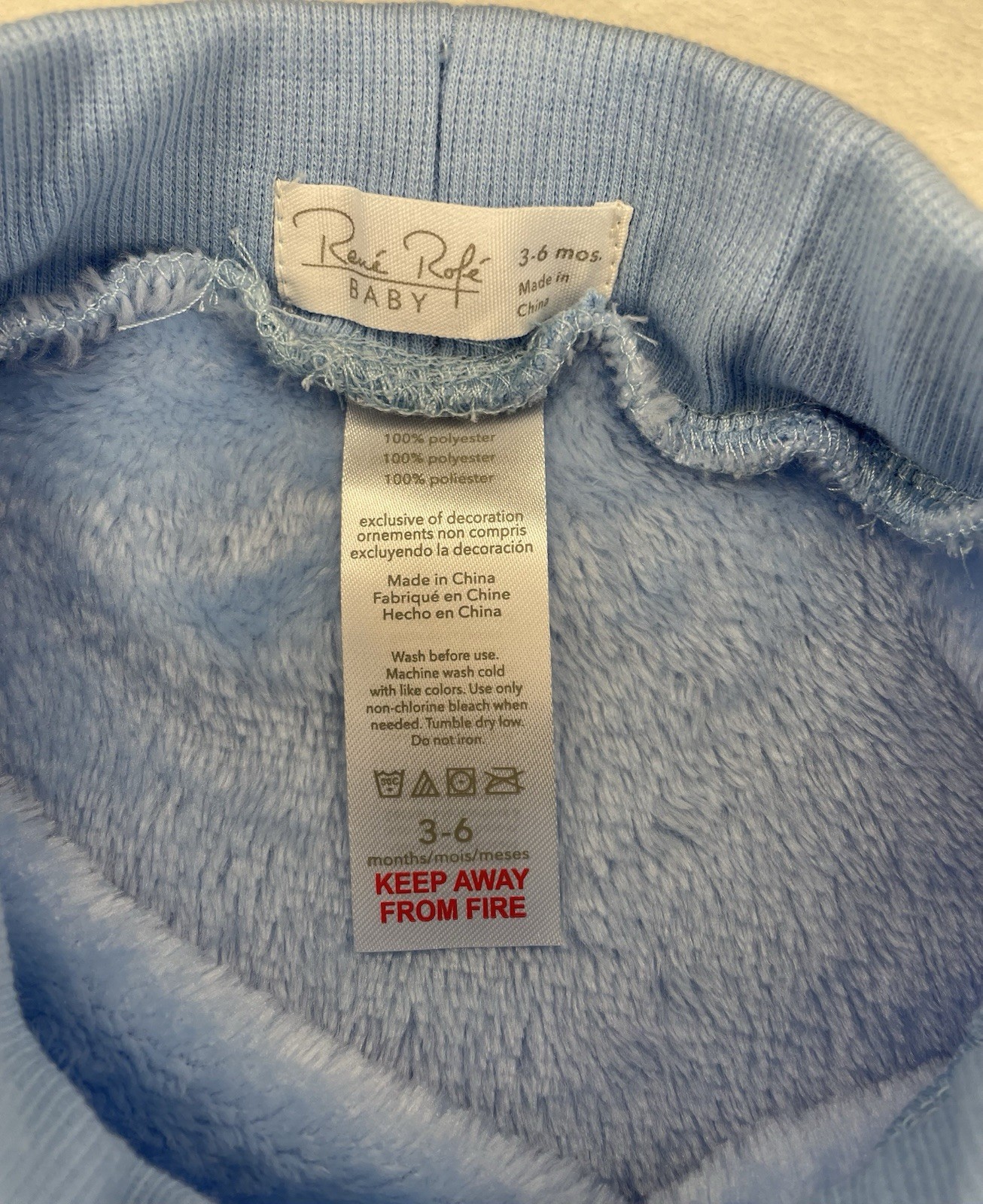 Infant Boy Rene Rofe Baby 2 Piece Set 3-6 Months Blue Long Sleeve Top & Pants