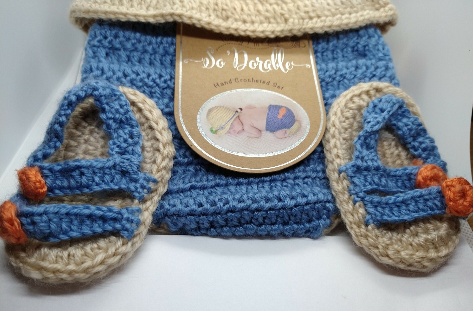 Today I’m So For able Hand Crocheted Fishing Outfit Infant size 0-6 Months Fish