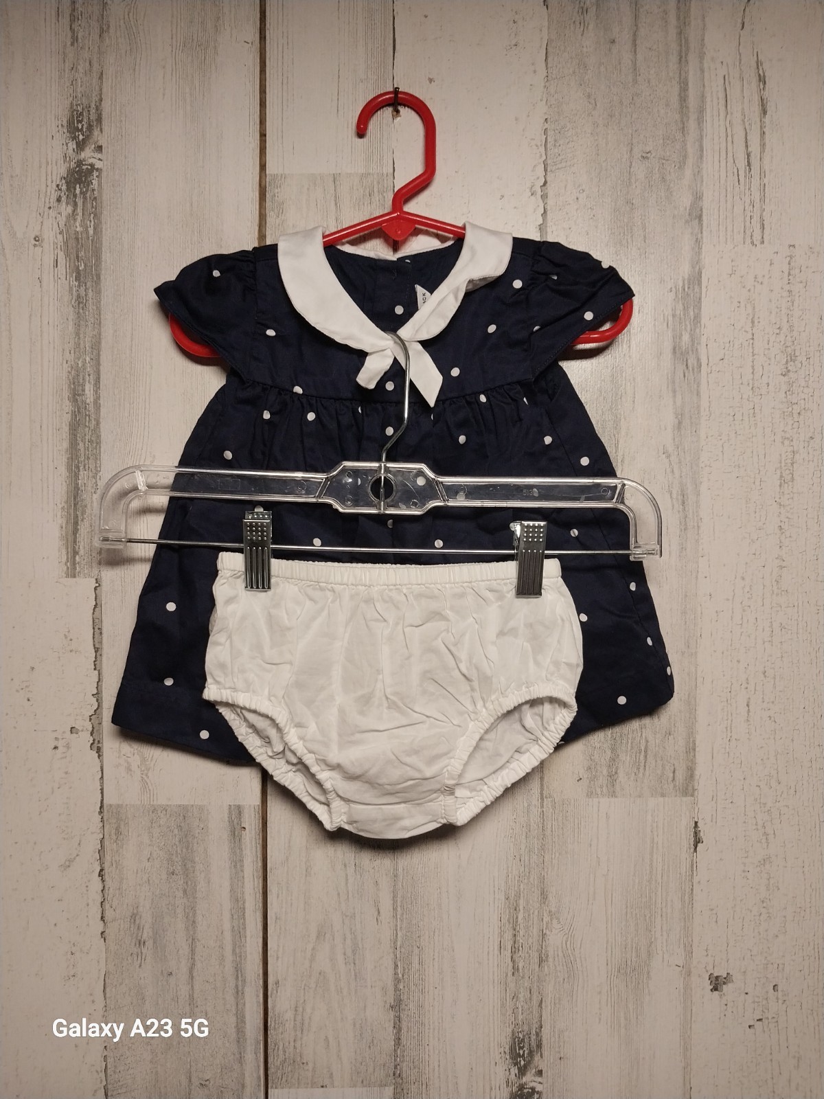 Janie And Jack Navy Blue Amd White Polka Dot 2 Piece Set 18-24 Months