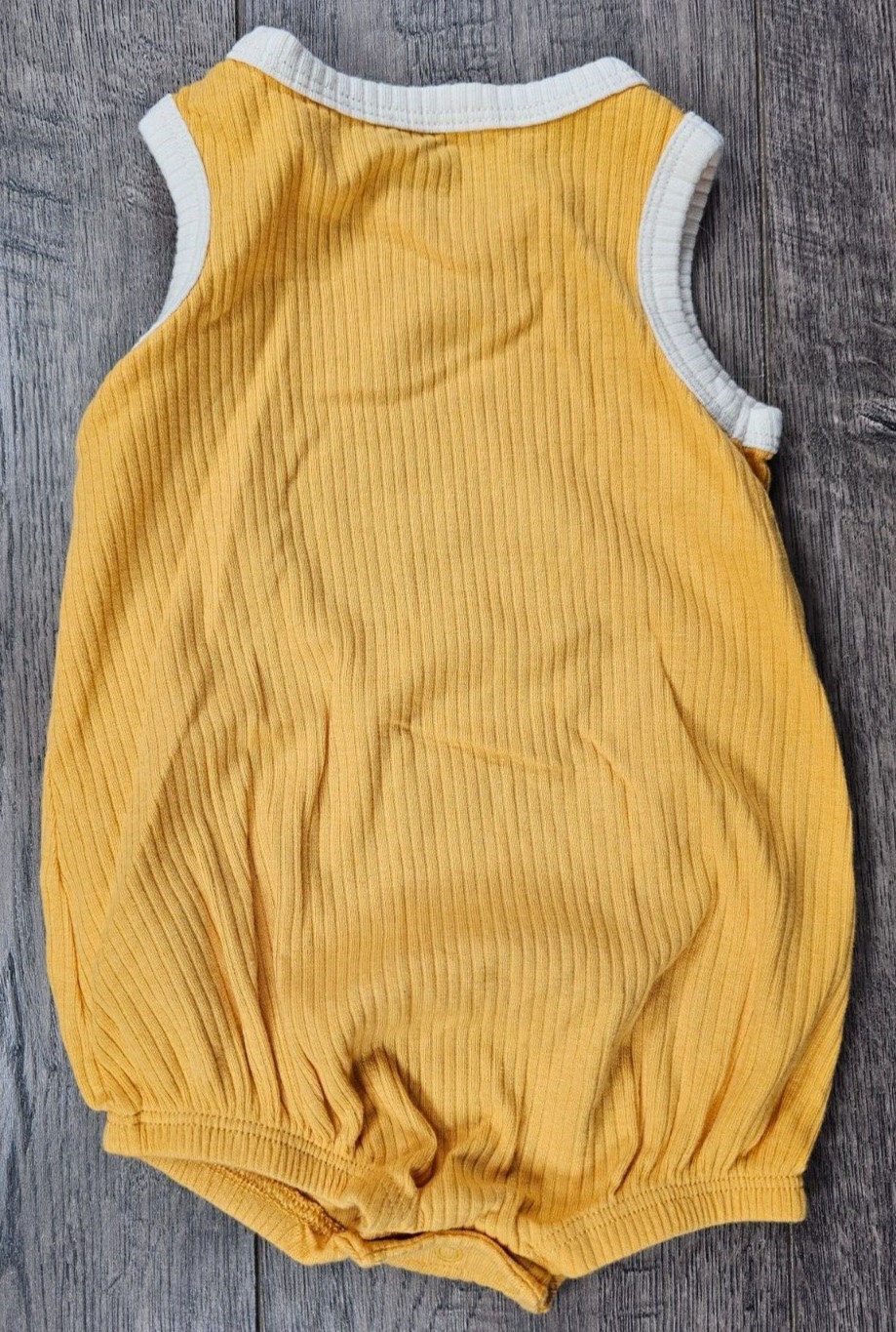 Baby Boy Clothes Cat & Jack 0-3 Month Mustard Yellow Ribbed Romper Outfit