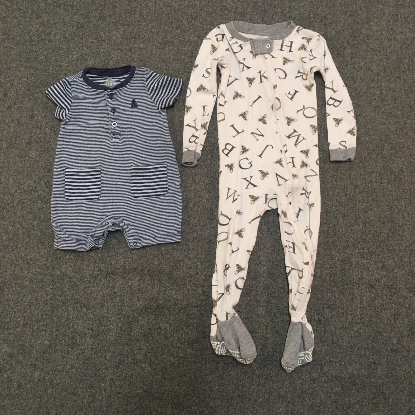 Organic Baby Boy 0-3M 6M 12-18M Clothing Lot 7x Pieces Bulk All Season Striped