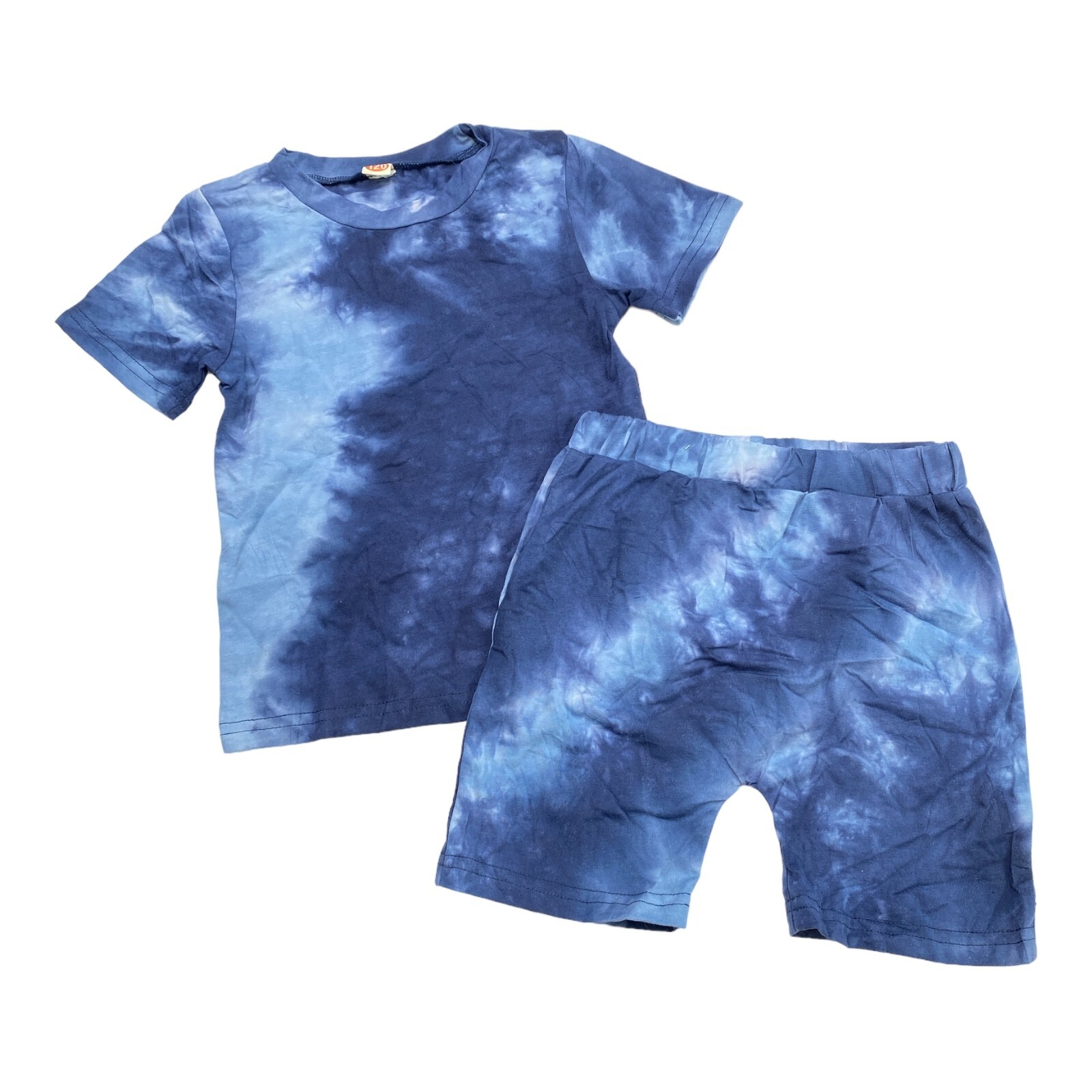 Children’s Blue Tie-Dye Short Outfit Set Size 120