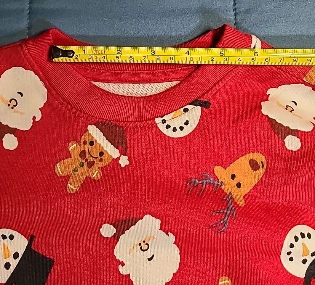 4T Holiday Time long sleeved shirt with Santa, Snowman, Gingerbread. Warm