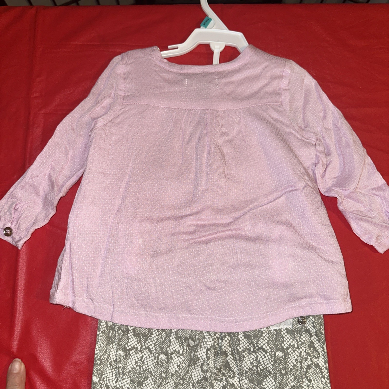 7 For All Mankind Pant Set Infant Girls 12 Months Denim with Pink Top Set NWT