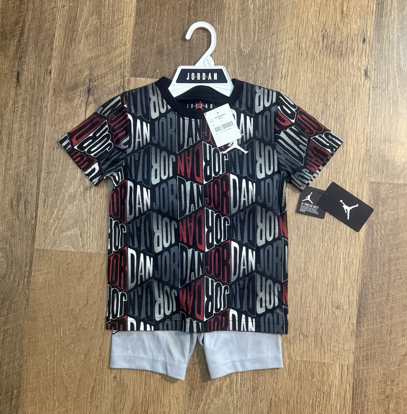 Nike Jordan Boy’s Rag Block All Over & Print Shorts 6-7 Years Old 2pc Set Size 7