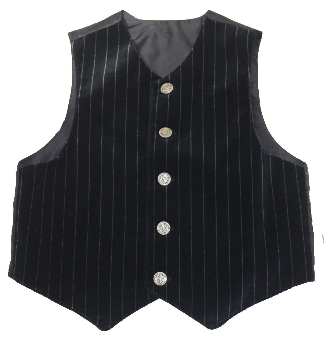 C19 NWT Good Lad Of Philadelphia Black Vest Boy 3T Vintage V Neck Gray Pinstripe