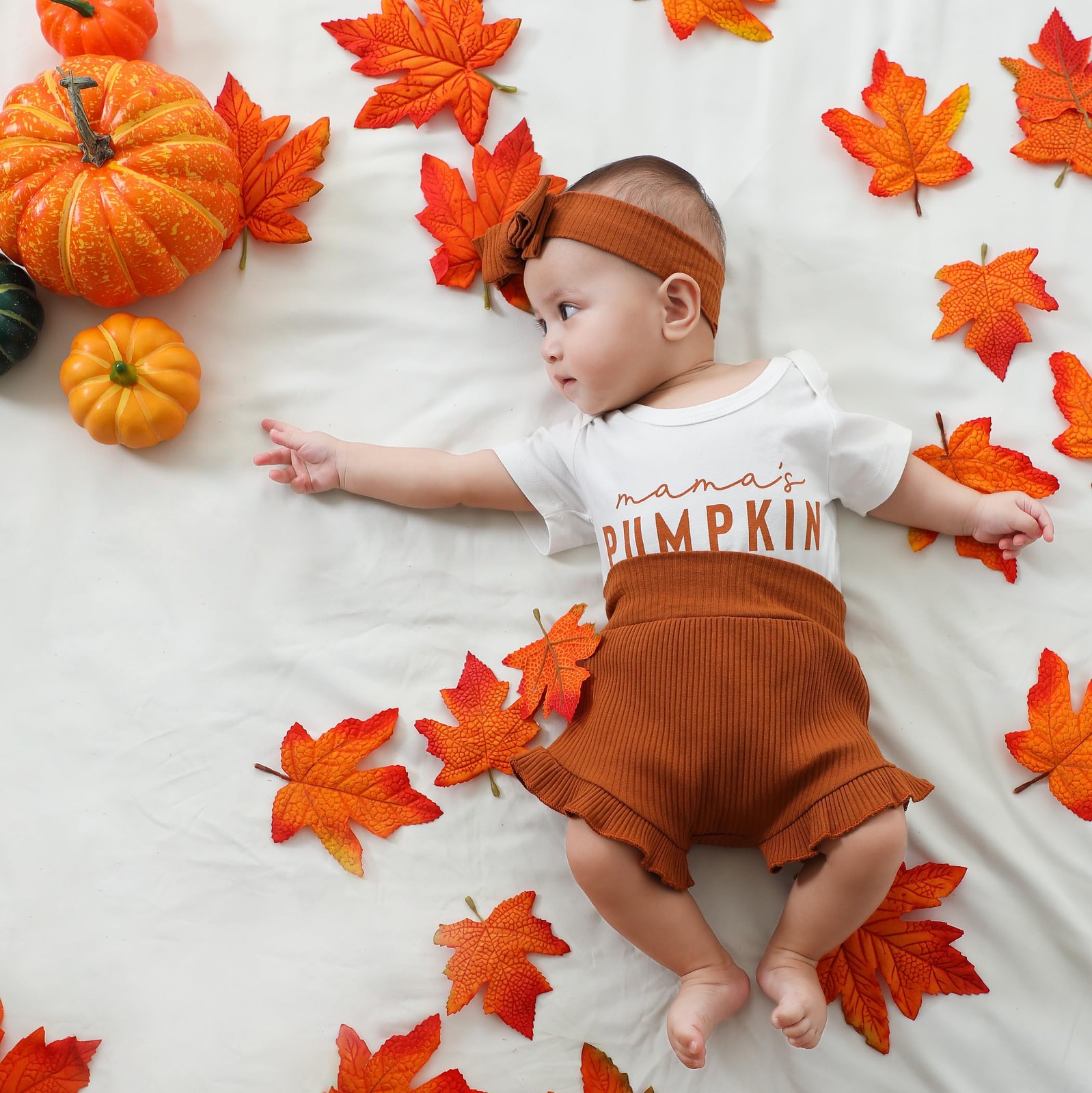 Tinypainter Halloween/Thanksgiving Baby Girl 0-3 Months, Mama’s Pumpkin
