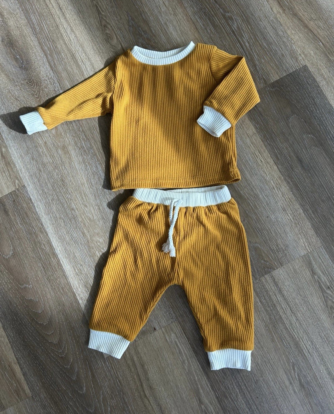 Mustard Yellow Baby Outfit Set Size 6-9 Months