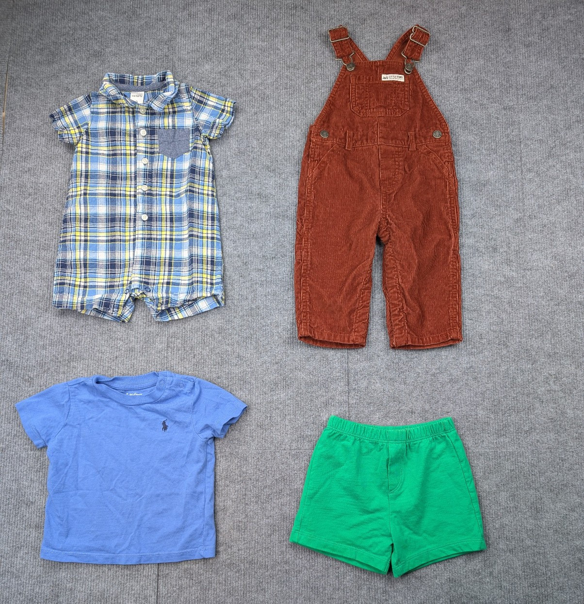 Boys Clothing Lot Baby 9M Preppy Blue Closet Staples Ralph Lauren Overalls Retro