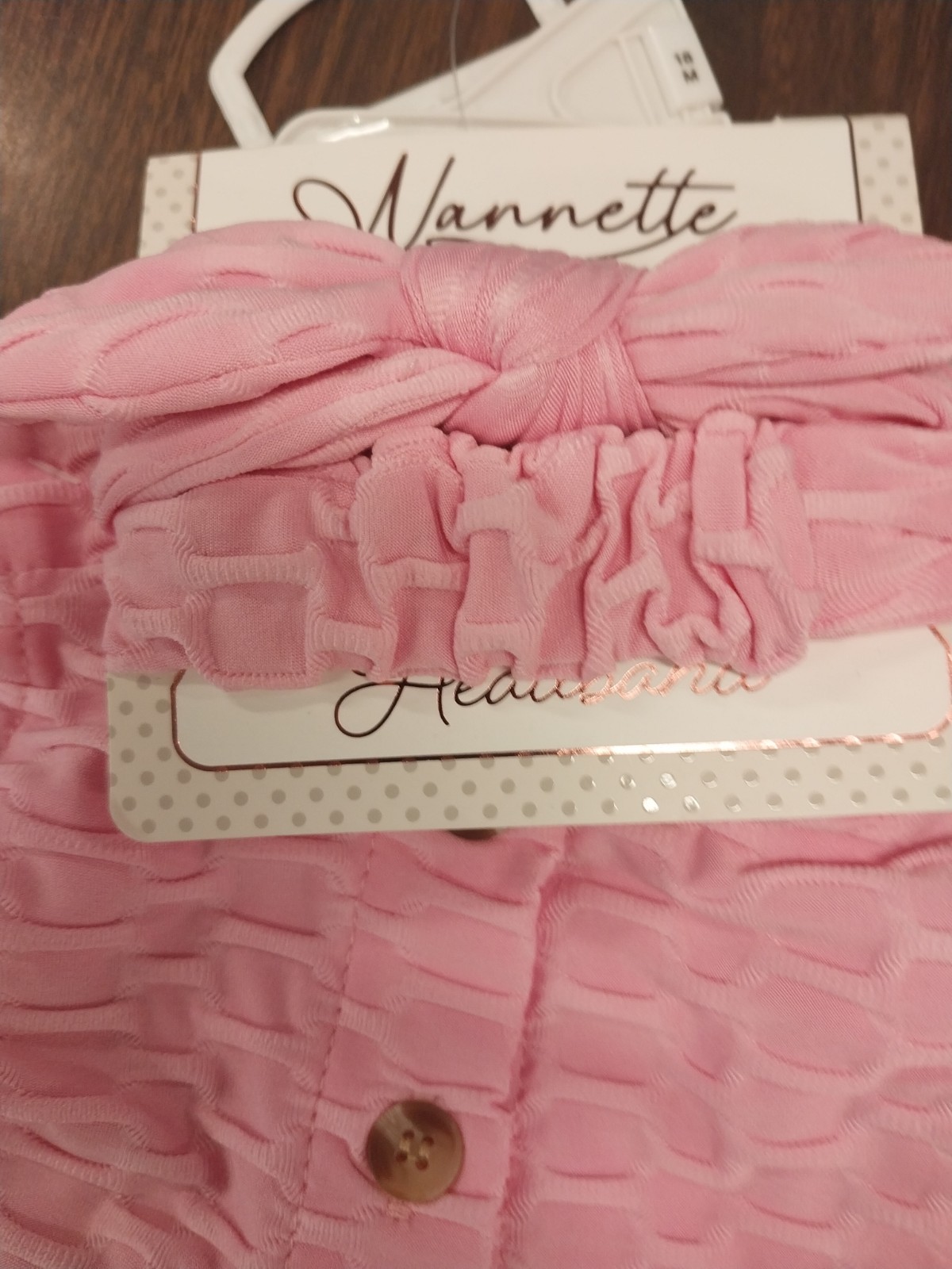 Nanette 2 piece girls dress shorts 18 month with hair band Pretty Pink /Precious