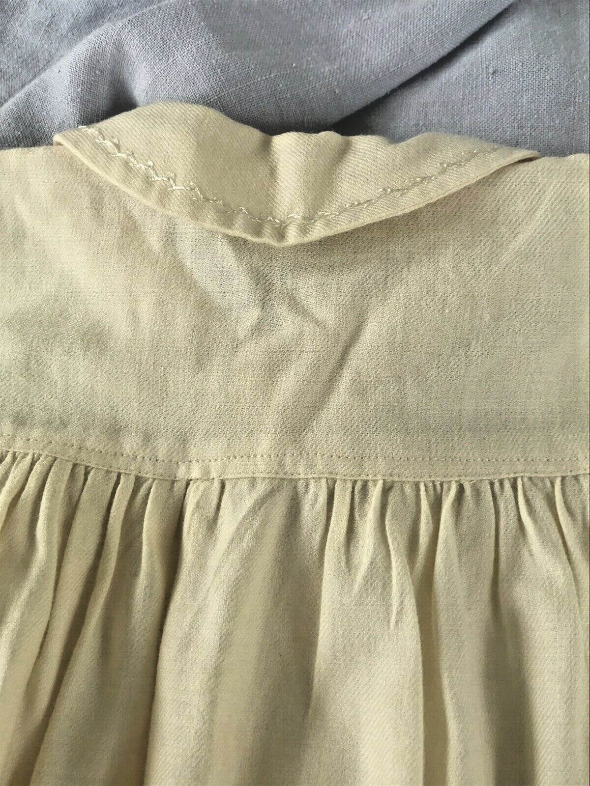 Vintage Baby Coat Jacket Embroidered Cotton Flannel Fabric 3 Button Down