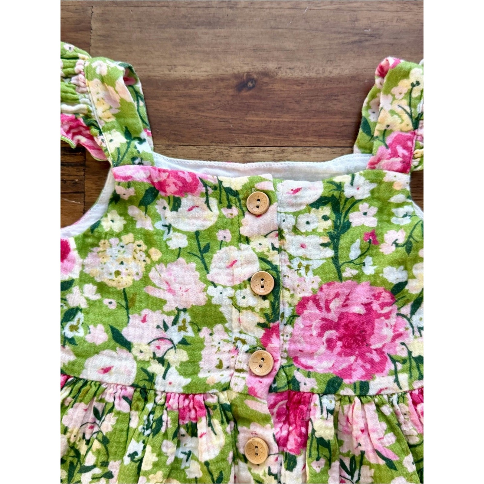 SweetHoney Girls Green Thumb Floral Beach Set 4T Ruffle Tank Bloomers Lace