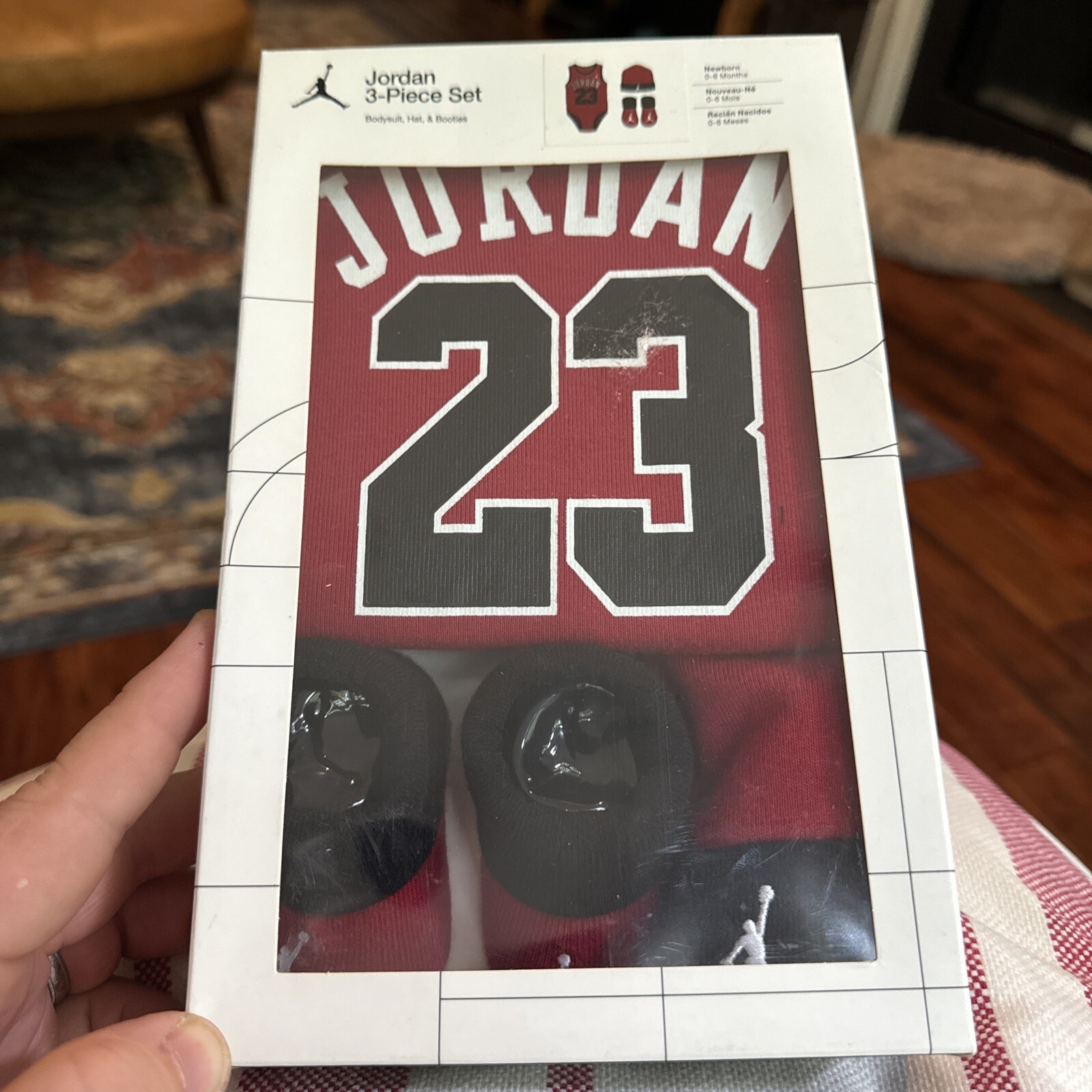 Jordan Jumpman 23 Baby Infant Bodysuit, Beanie, Bootie 3 Piece Set NIB