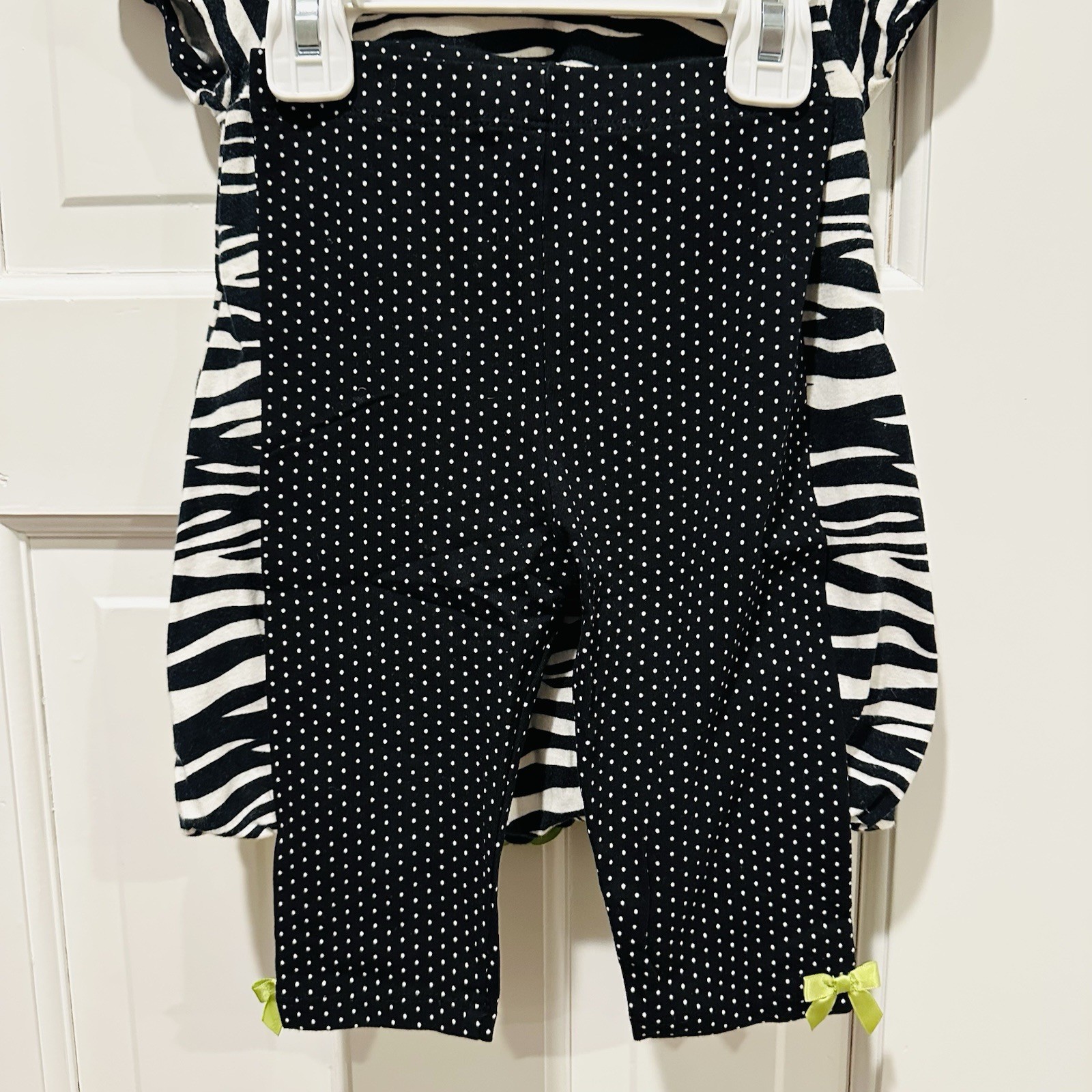 Bonnie Baby Black and White Zebra Bubble Tunic with Yellow Floral Accents Sz 24M