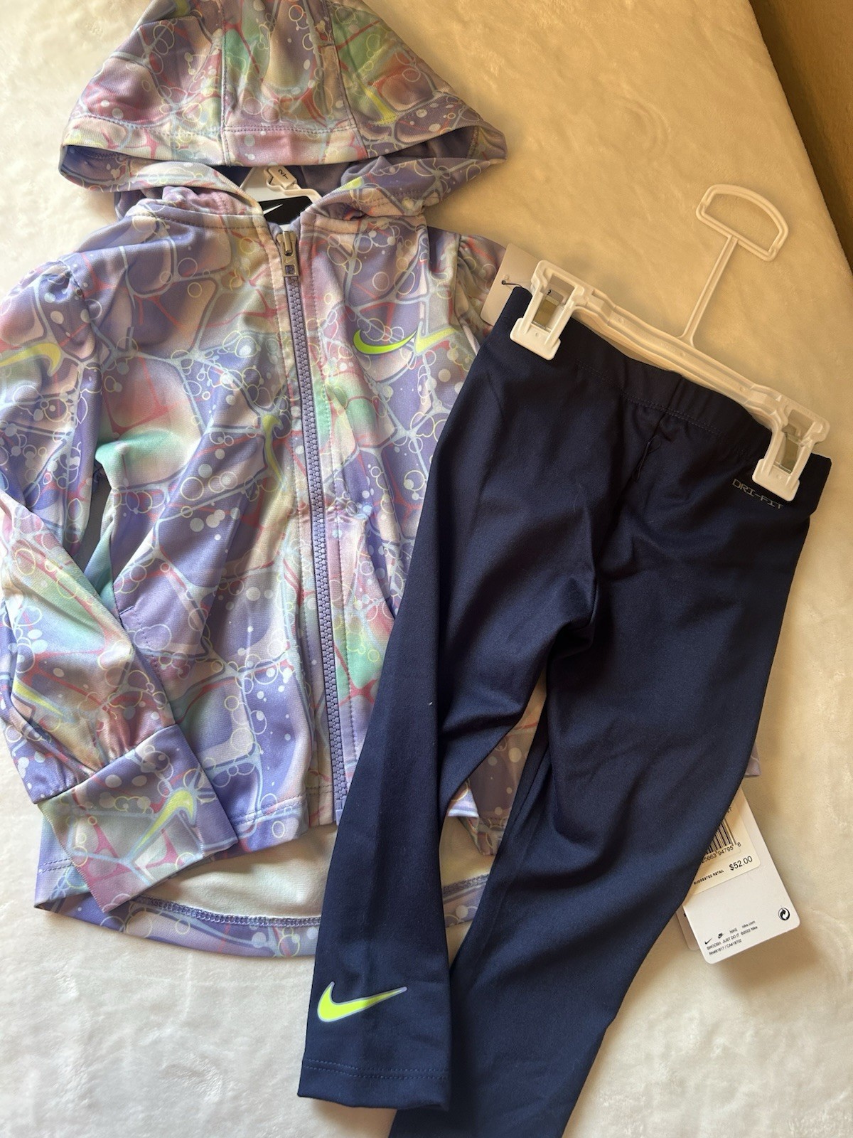 NWT Nike Dri-Fit Toddler Girls Hood Jacket Leggings Midnight Navy 2-Piece Set 2T
