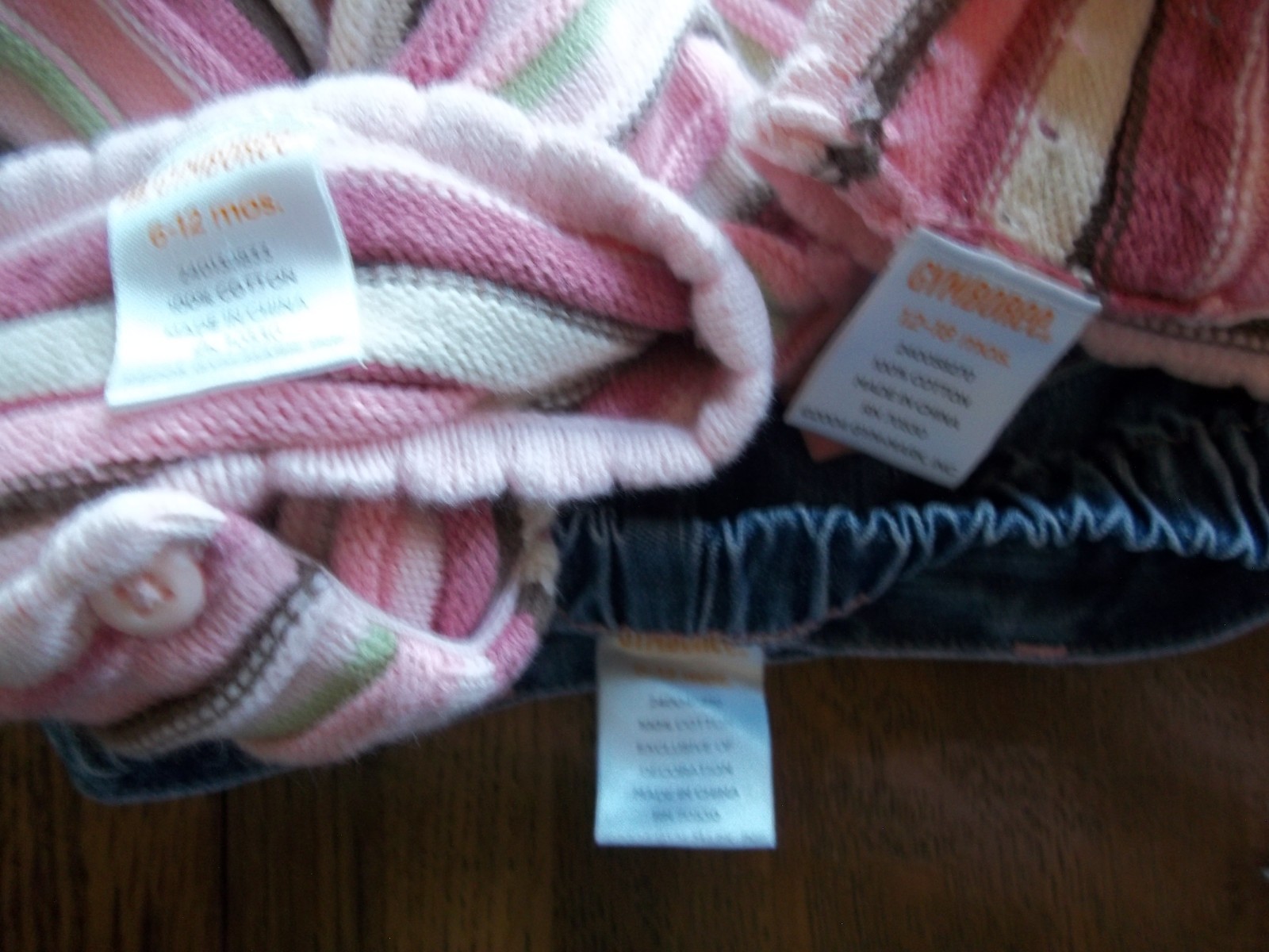 Gymboree ’05 Grown With Love chunky cardigan sweater hat jeans 6-12 12-18