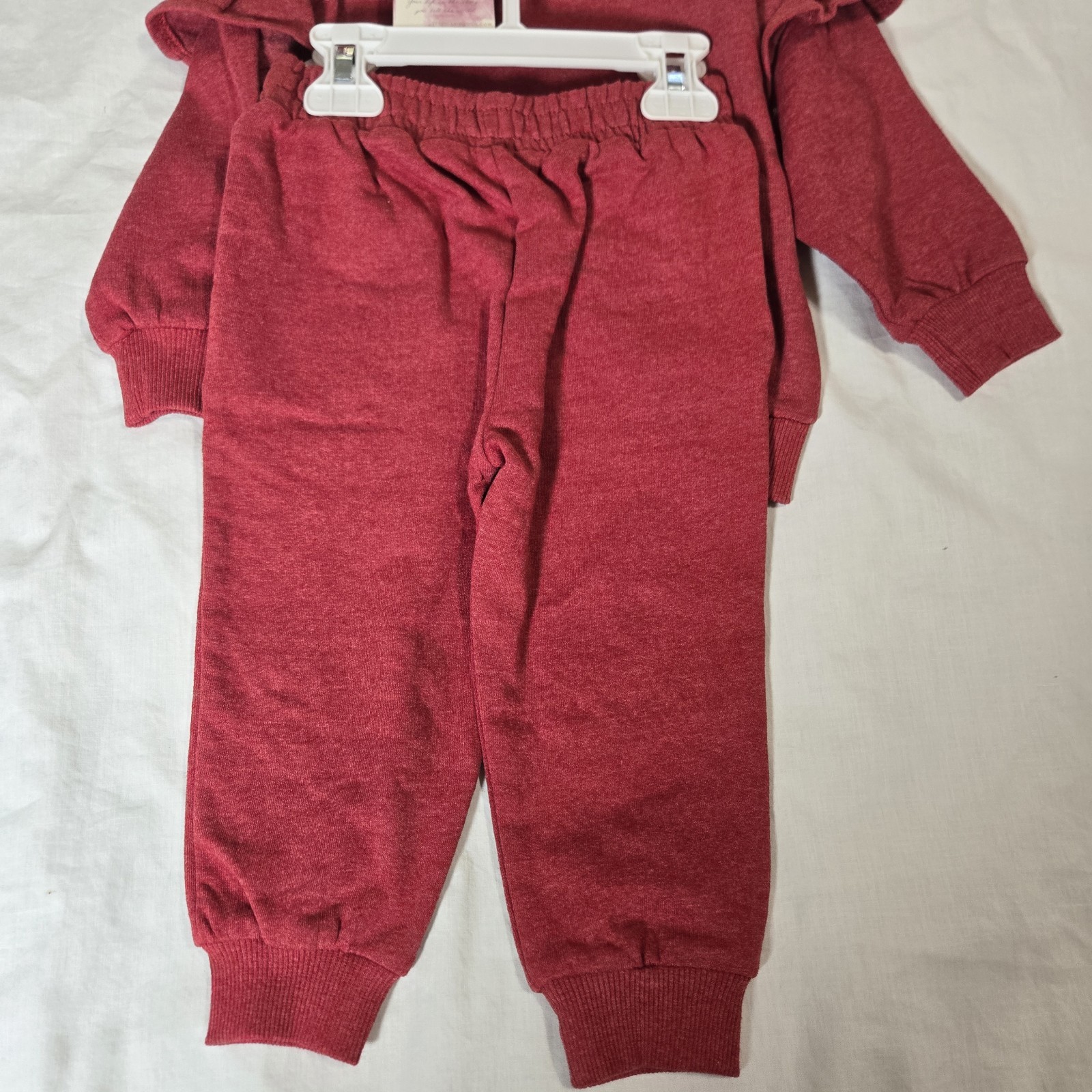 Jessica Simpson Two-Piece Sweat Suit Outfit Red Merry Baby Girl 18MO NWT