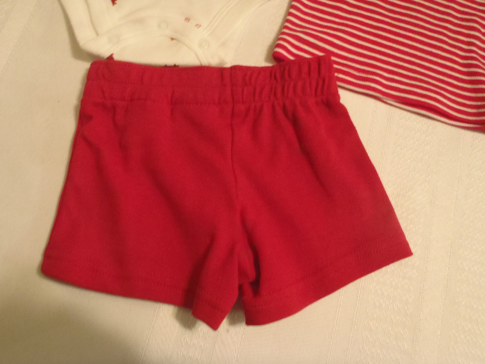 FADED GLORY Newborn or 0-3 Month Bodysuit Shirt Shorts Organic Cotton Outfit NWT