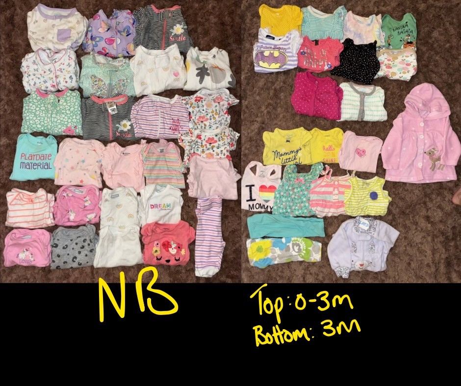 Baby Girl Clothing NB-9m Includes Various Brands And Styles Never Worn