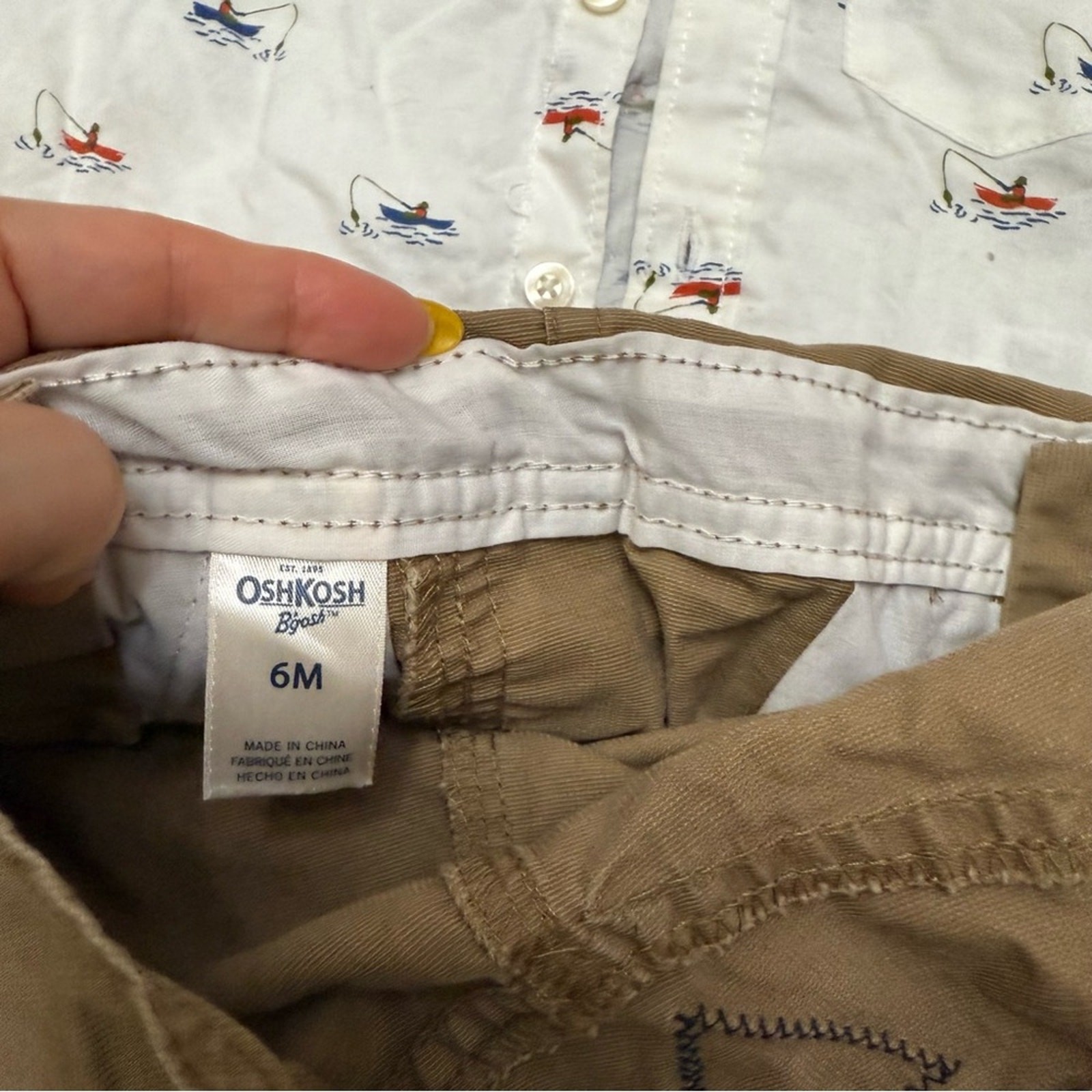 3 of osh kosh Old Navy Carter 6-12m-18m Tan White Accessory Collection
