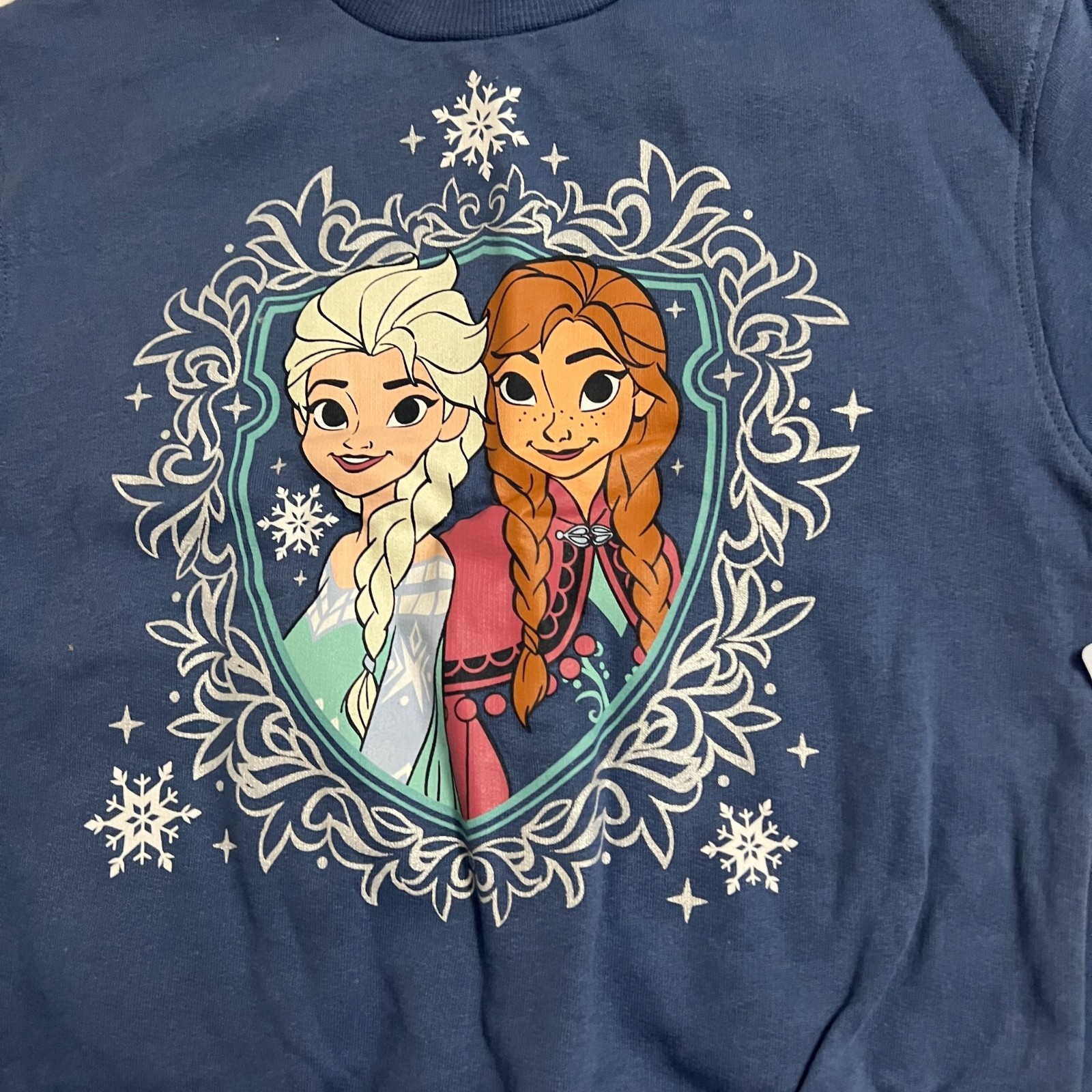 Disney Frozen Elsa & Anna Girls Sweatshirt & Snowflake Flared Pants Set Sz 2T