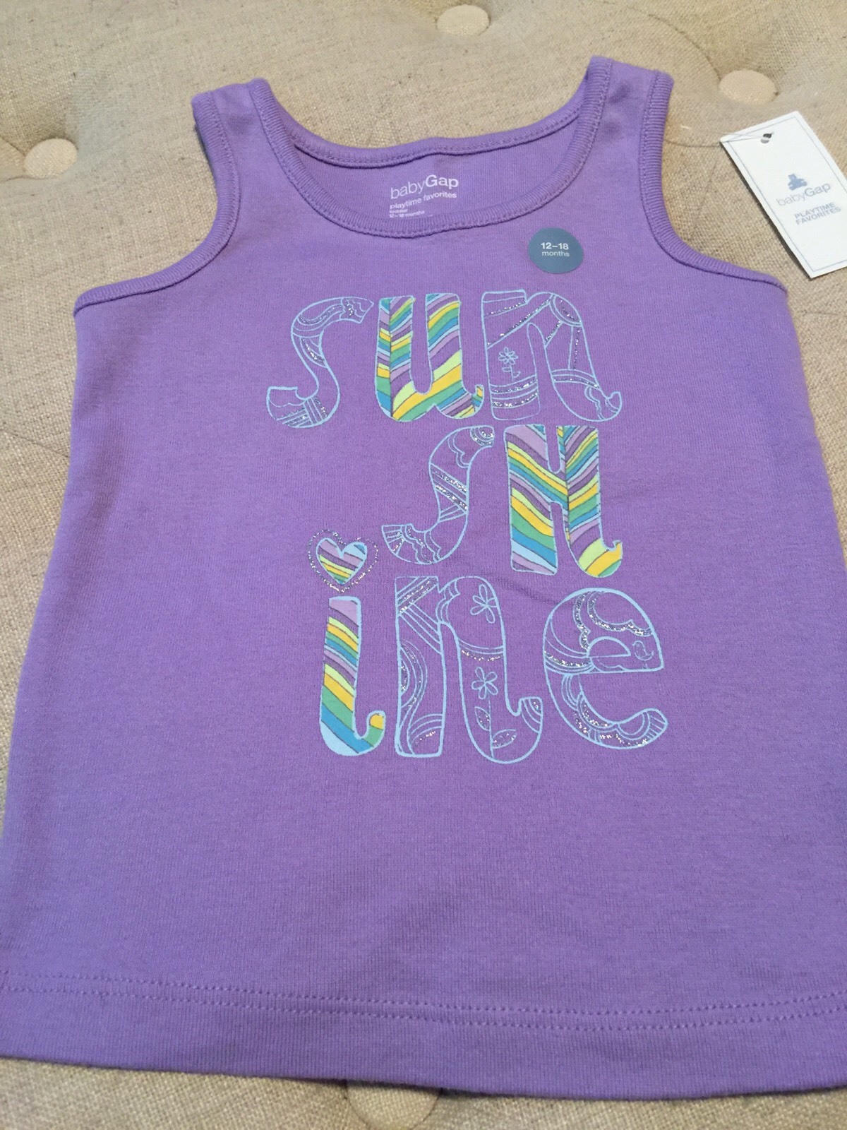 NWT BABY GAP GIRLS PLAYTIME FAVORITES 2PC OUTFIT – SHIRT & SHORTS SIZE 12-18 MOS