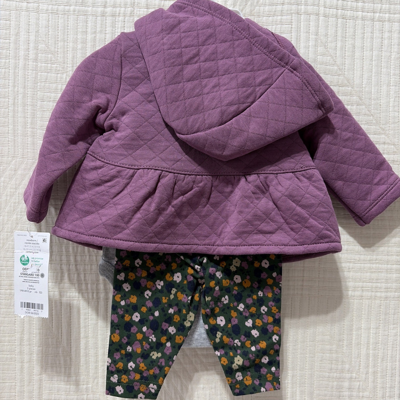 Carters Baby Girl Newborn 3 Piece Pant Outfit New