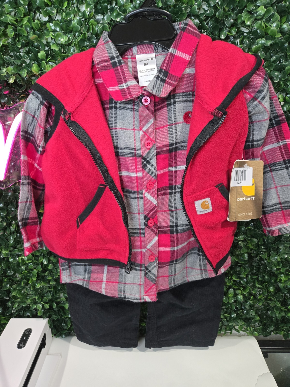 Carhatt Toddler’s 3-Piece Hooded Vest Casual Outfit 24M