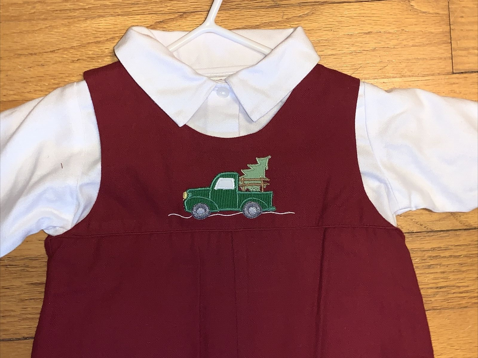 NWT Petit Ami Truck Tree Longall/Romper & White Shirt 6 Months