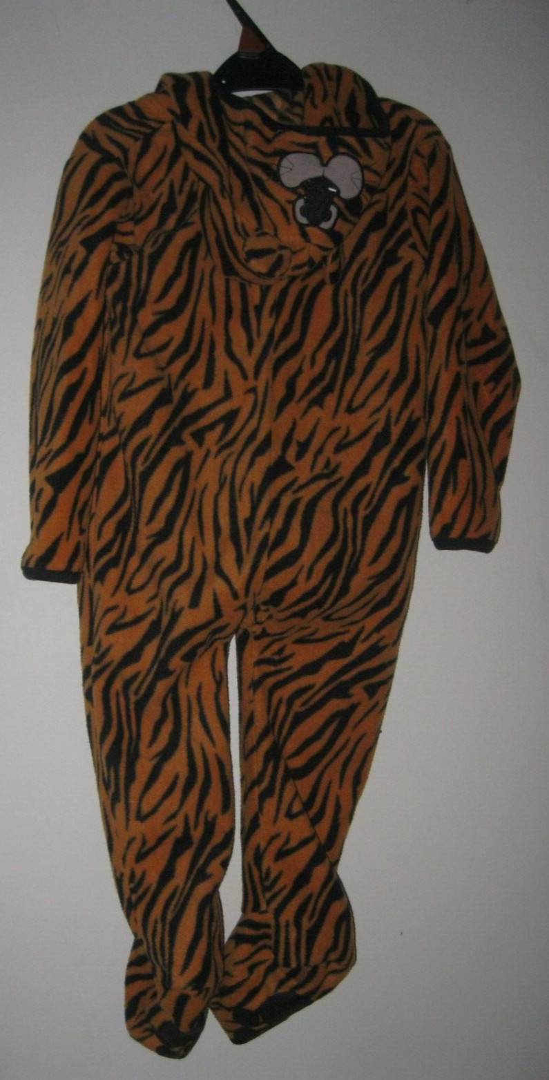 Primark Orange / Black Animal Print Hooded One Piece. Age 18 – 24 months.